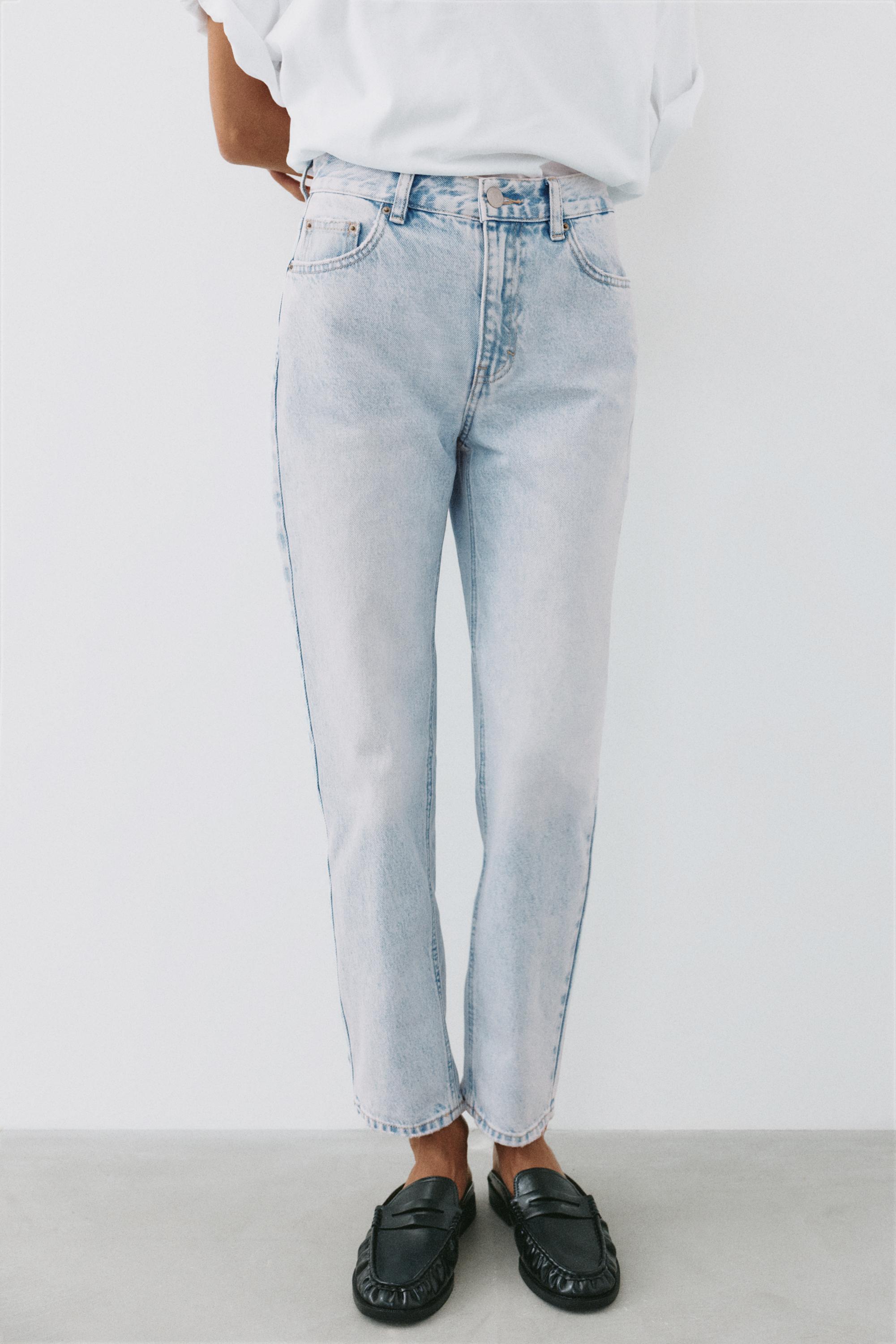 High-waist mom jeans — Pale sky blue