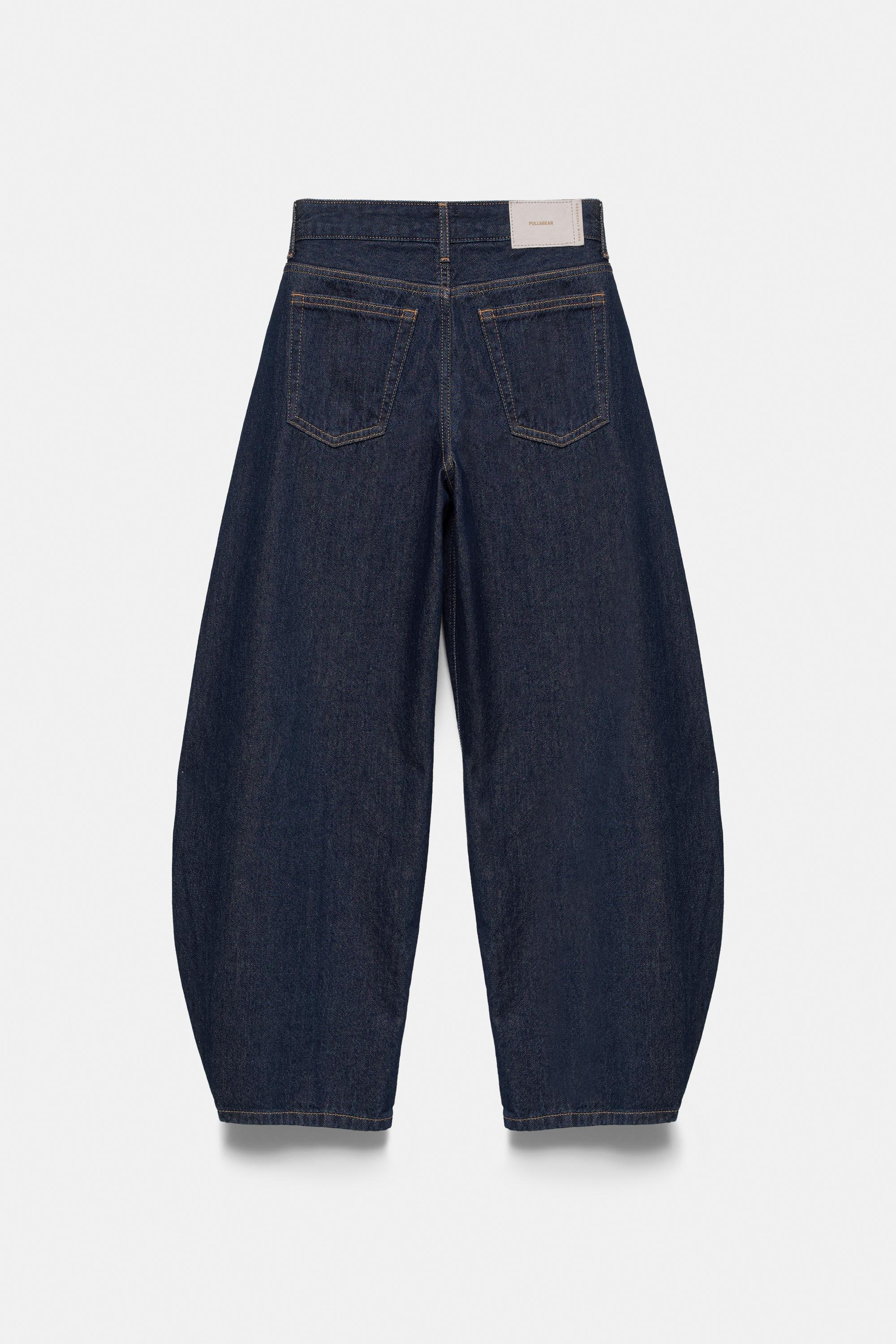 Low-rise barrel jeans — Navy