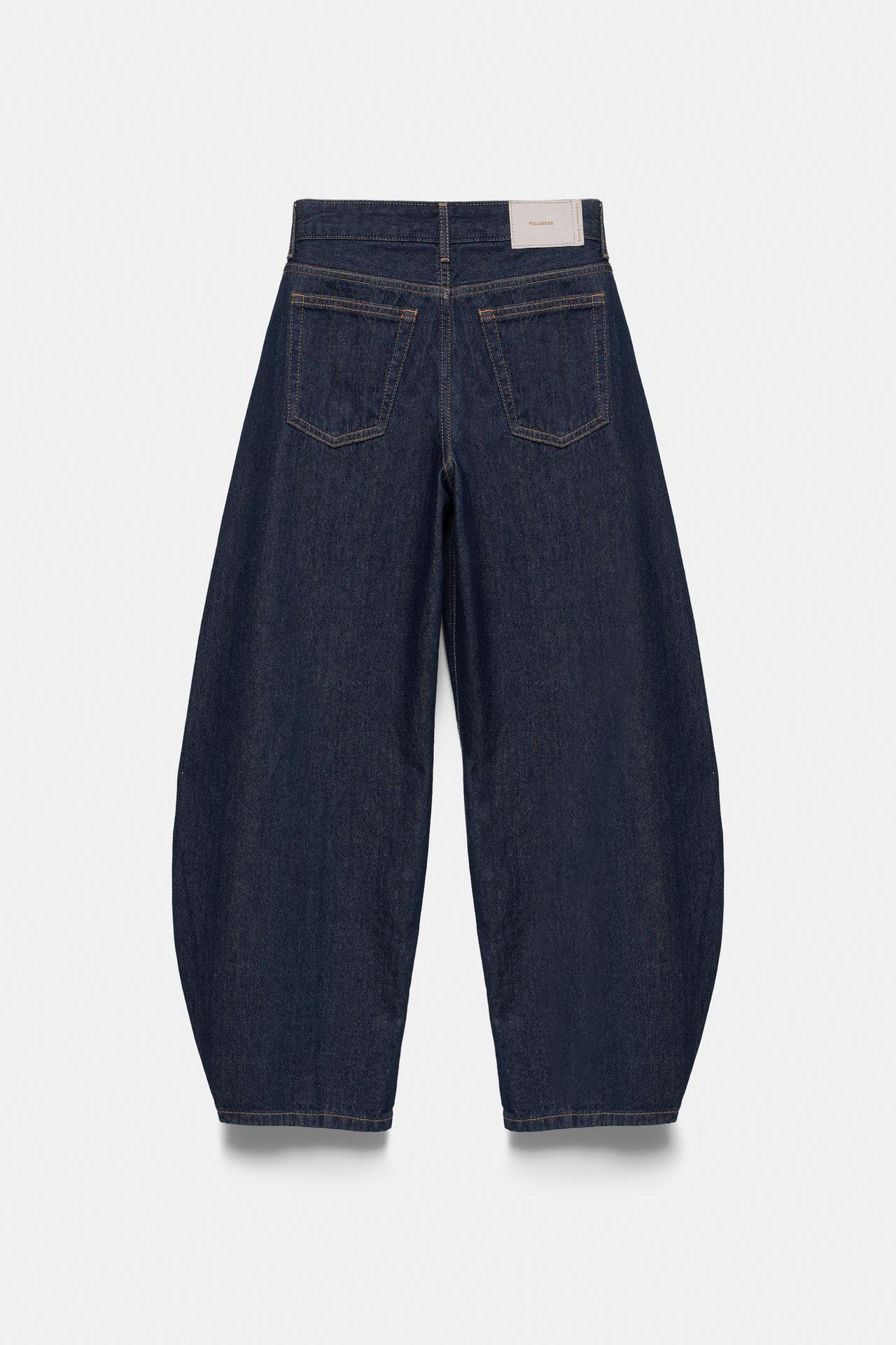 Low-rise barrel jeans — Navy
