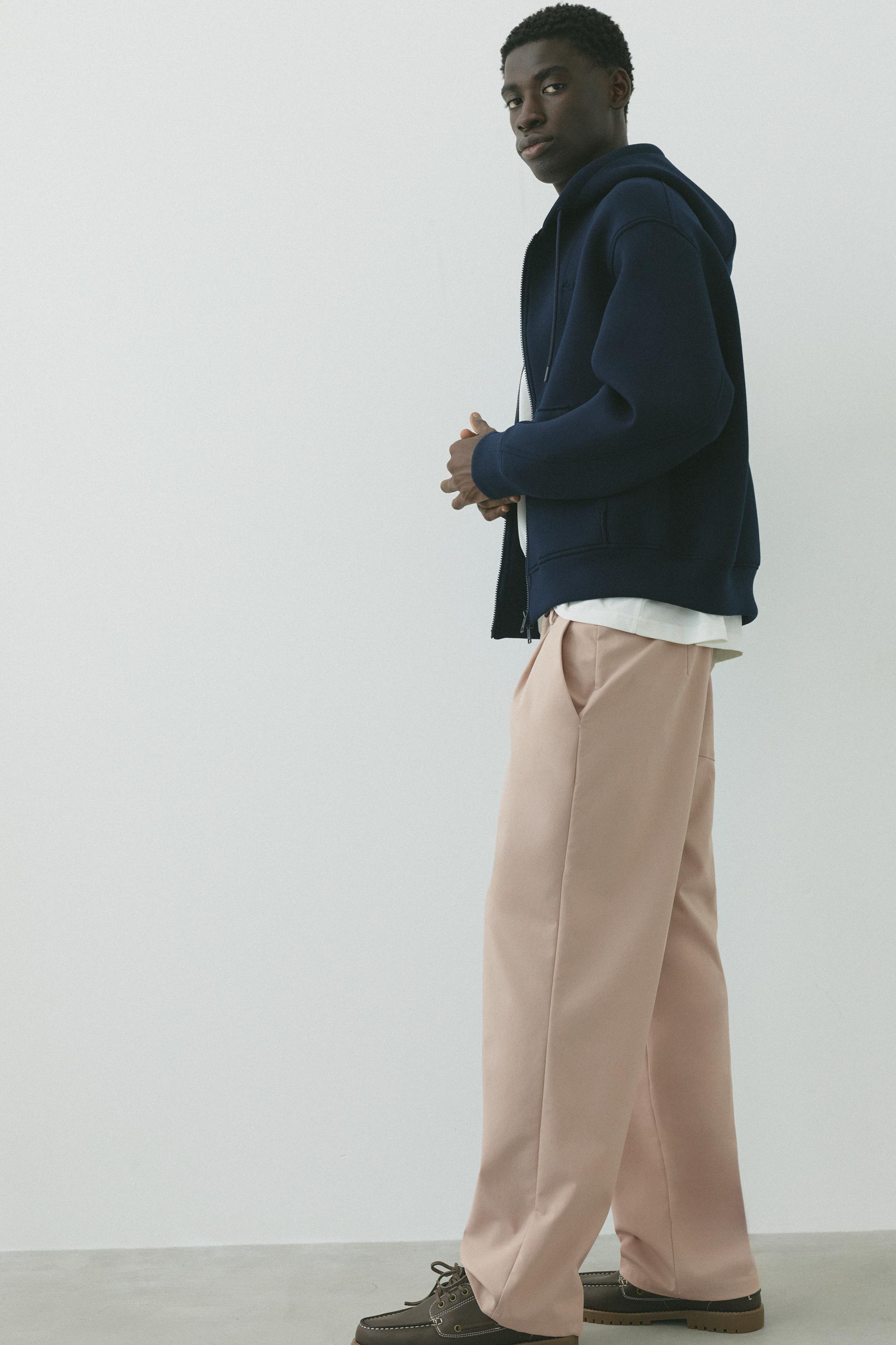 Wide-leg tailored trousers — Ecru