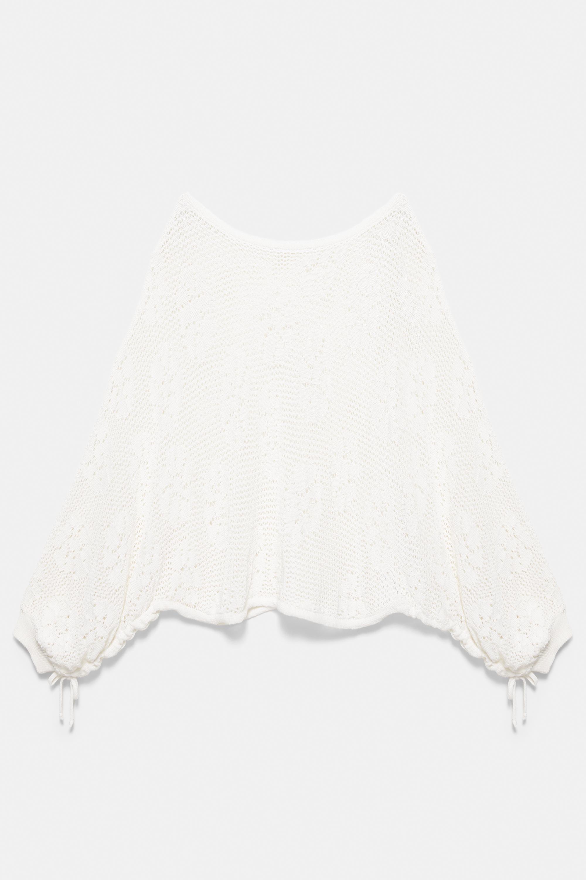 Cutwork knit jumper — Ecru