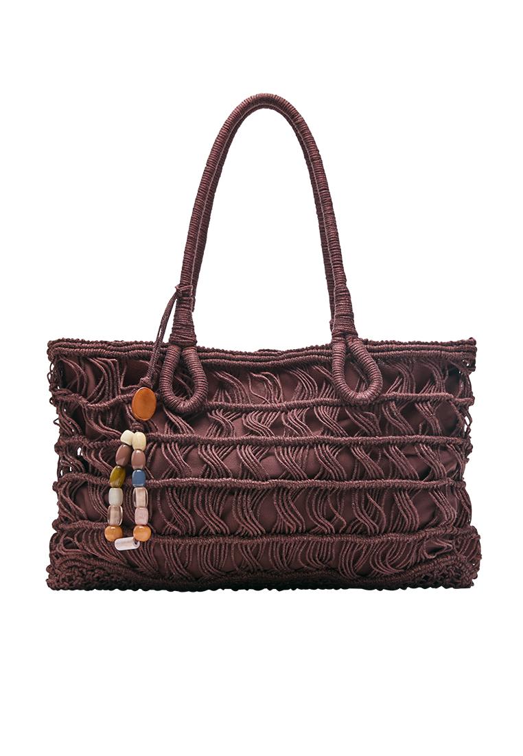 Embellished tote bag — Brown