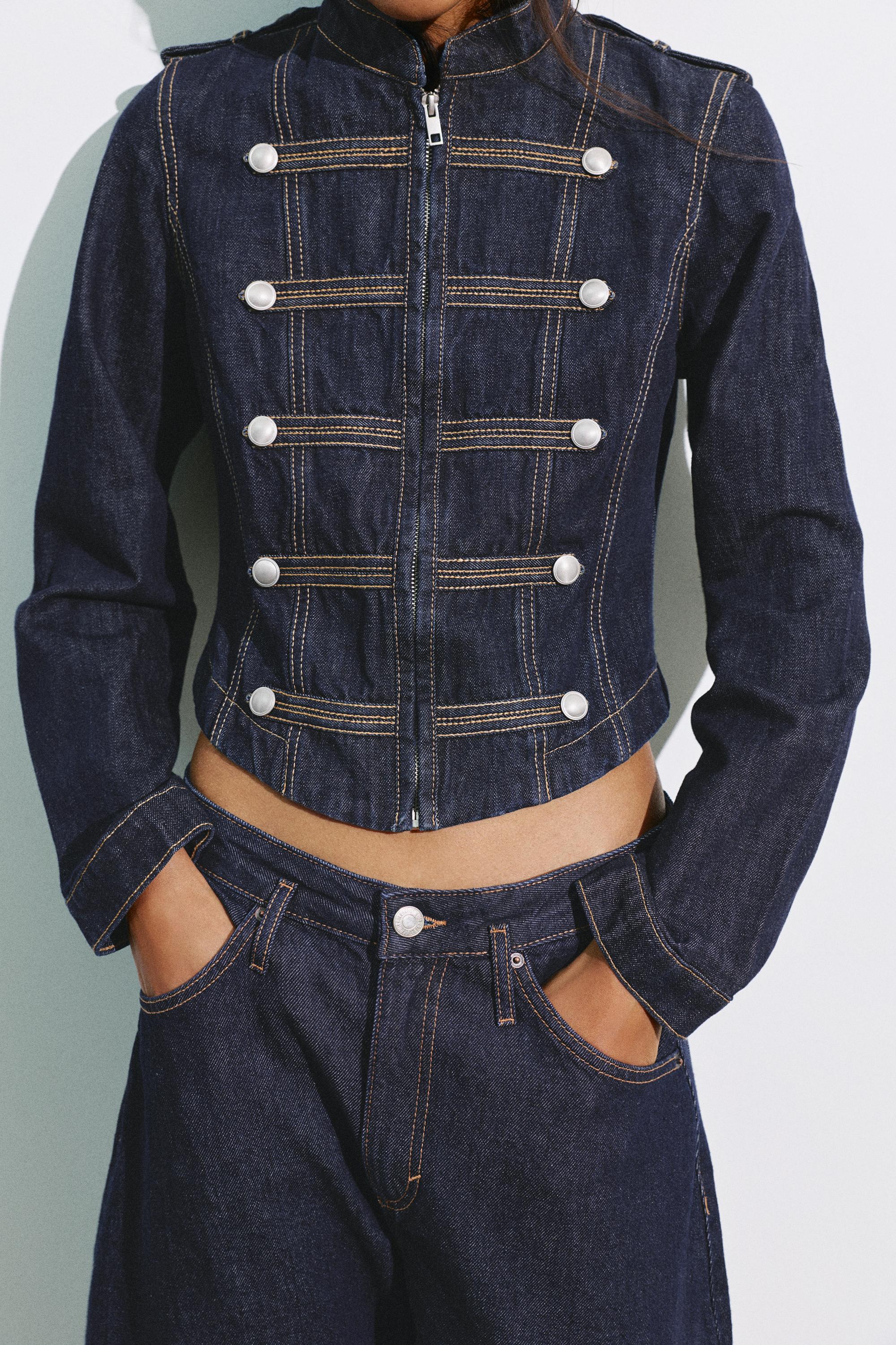 Denim jacket with toggle buttons — Navy