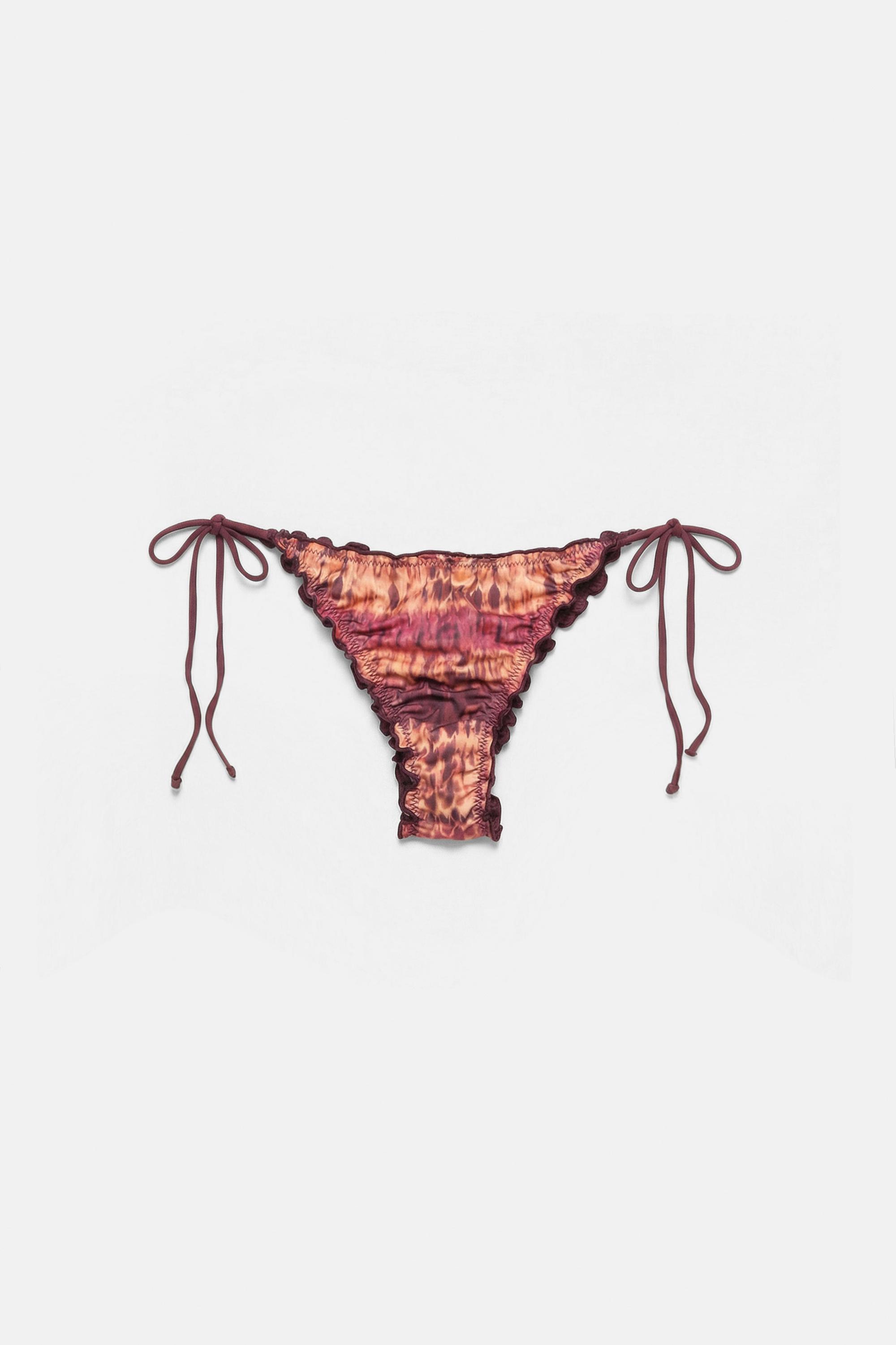 Tie-dye frill bikini bottoms — Orange