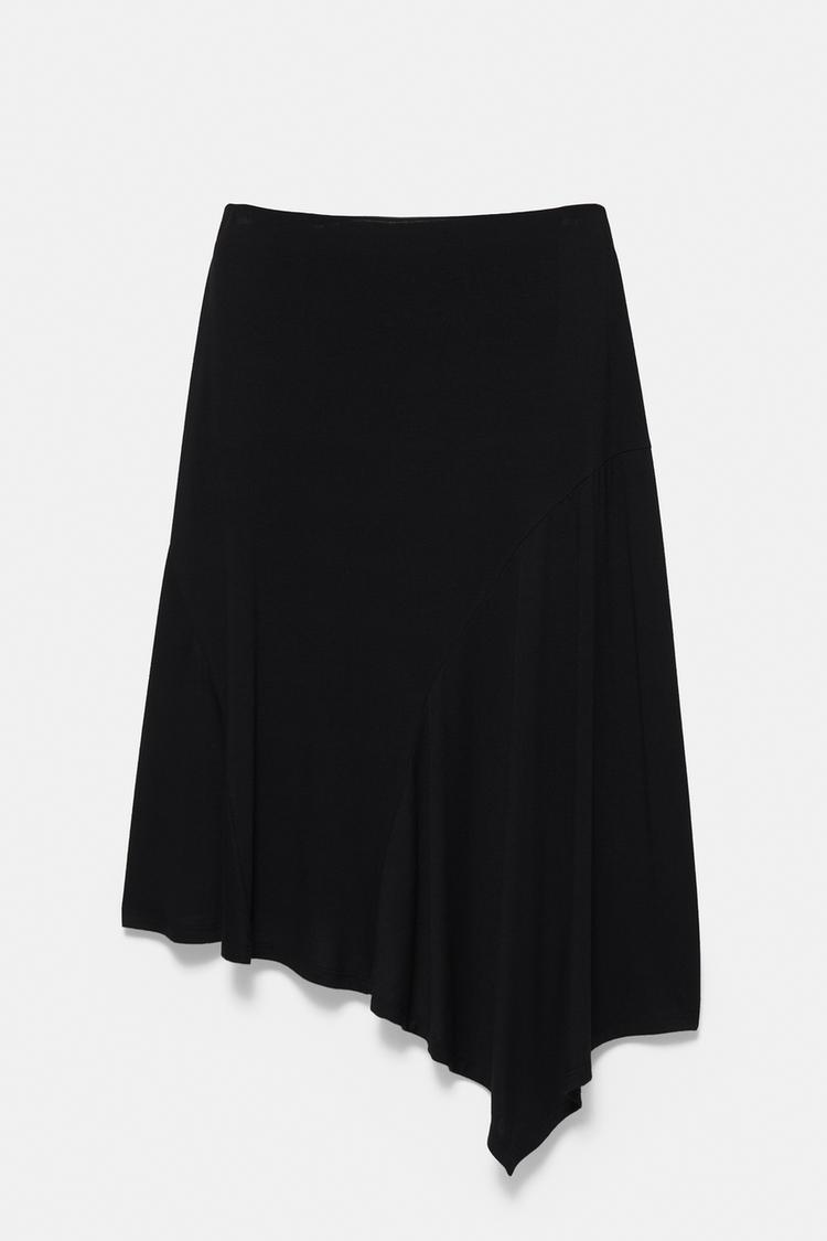 Asymmetric midi skirt — Black