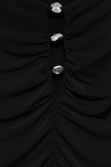 Cut-out embellished top — Black 8