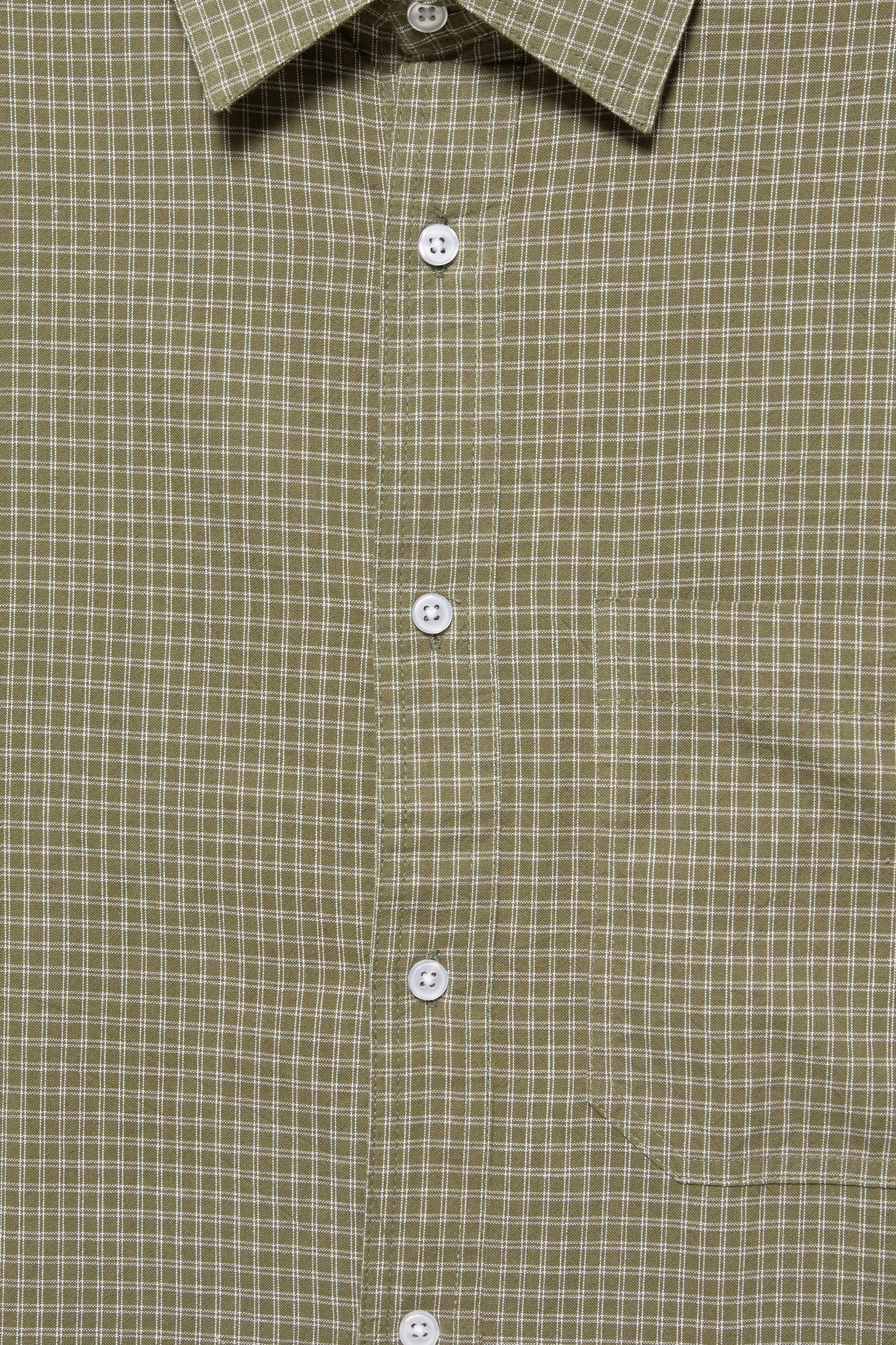Double sleeve check shirt — White/Grey