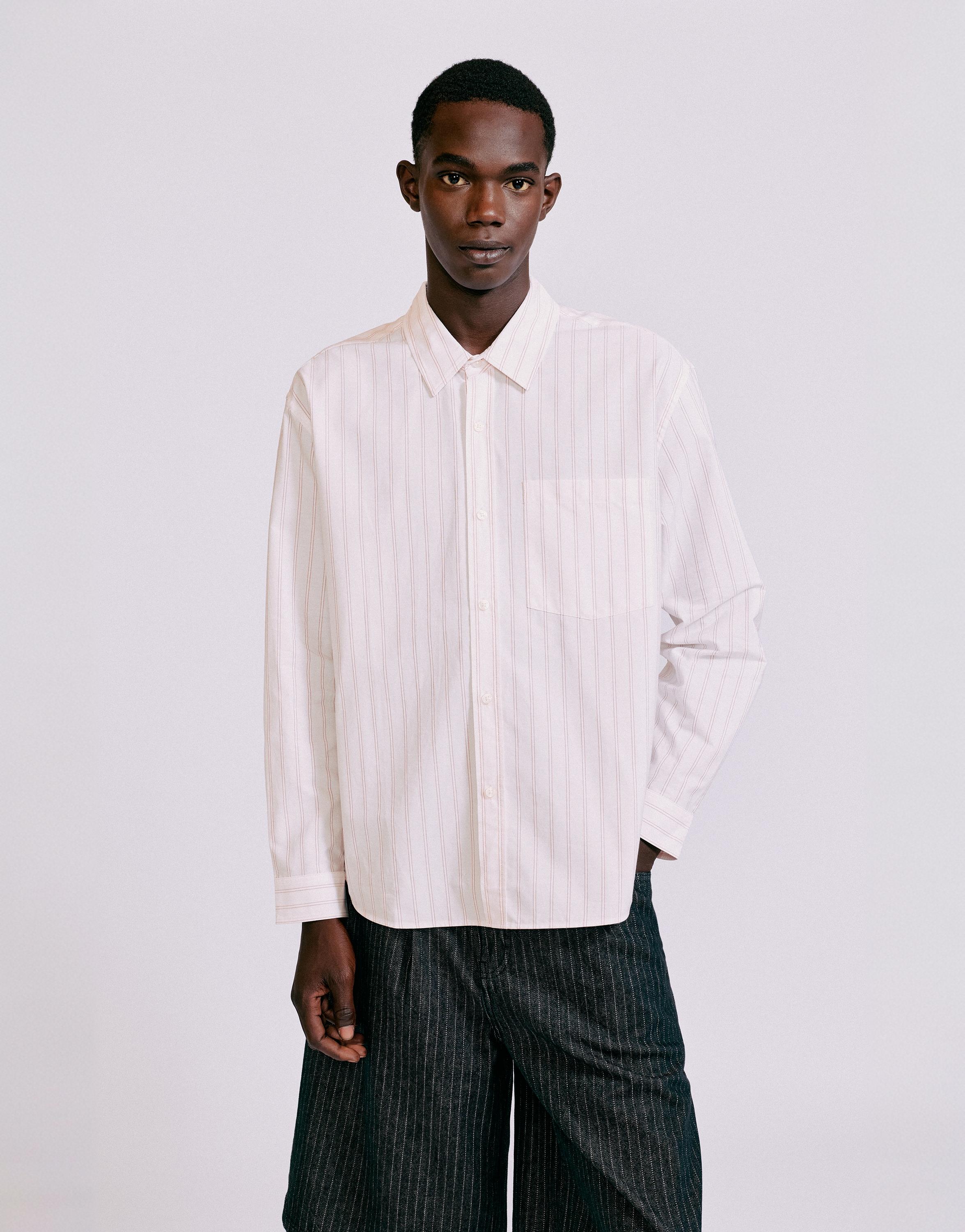 Striped long sleeve shirt — Rose pink