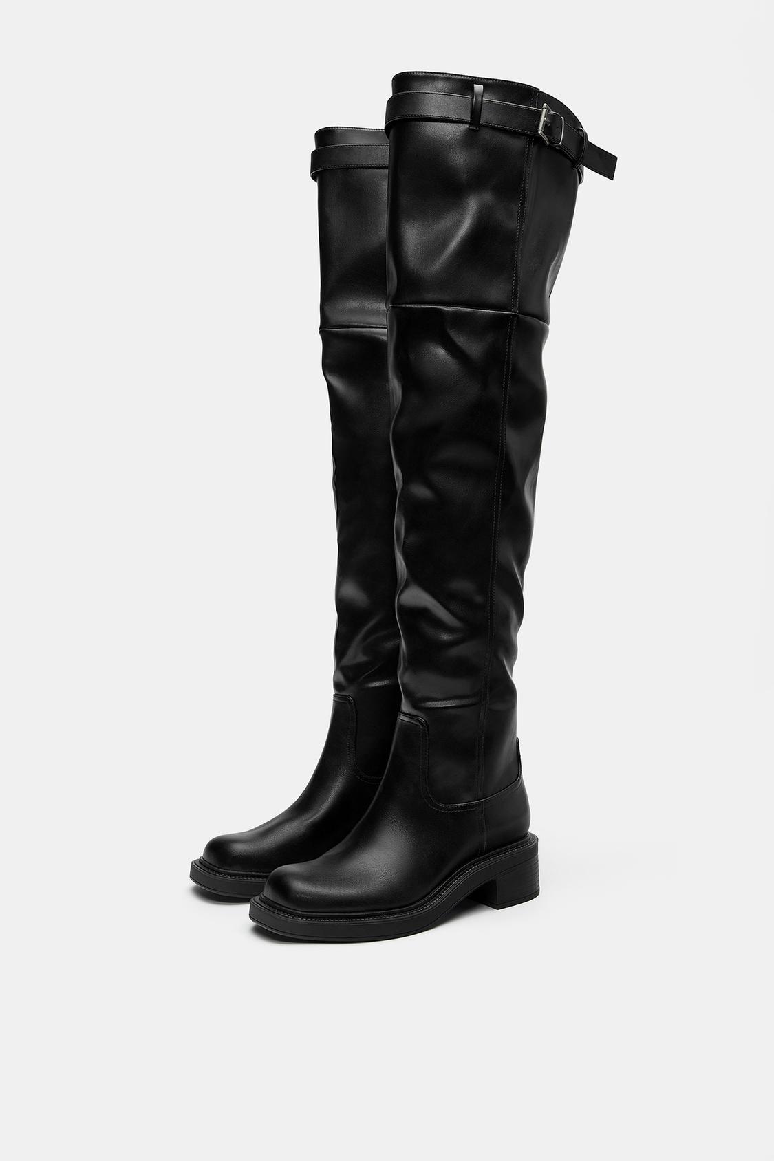 Botas Rasas Botas Pretas Altas Botas Altas Tacão Moda De Mulher