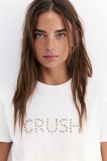 Studded graphic T-shirt — White 3