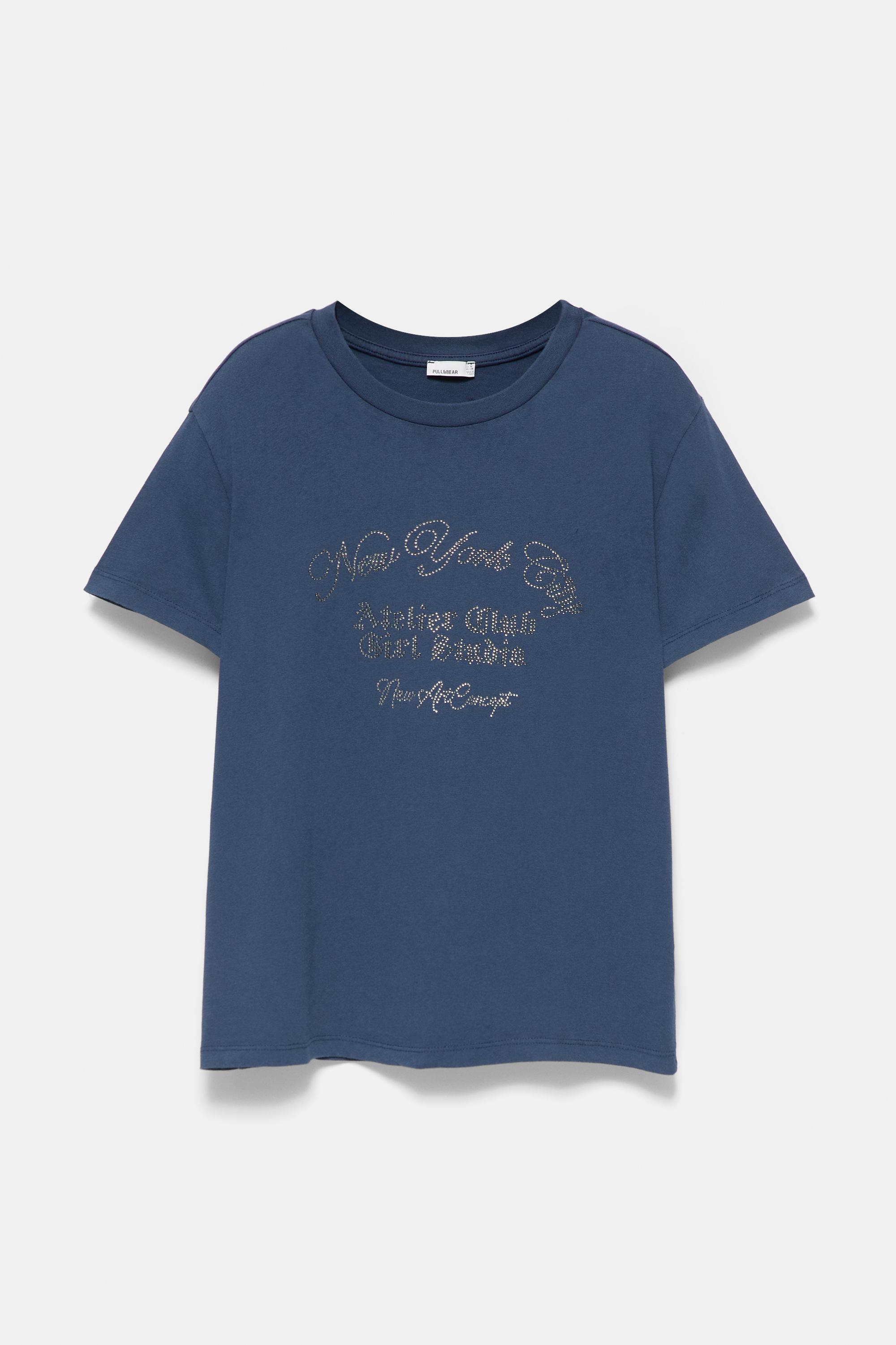Pull&Bear Strass detaylı grafik tişört