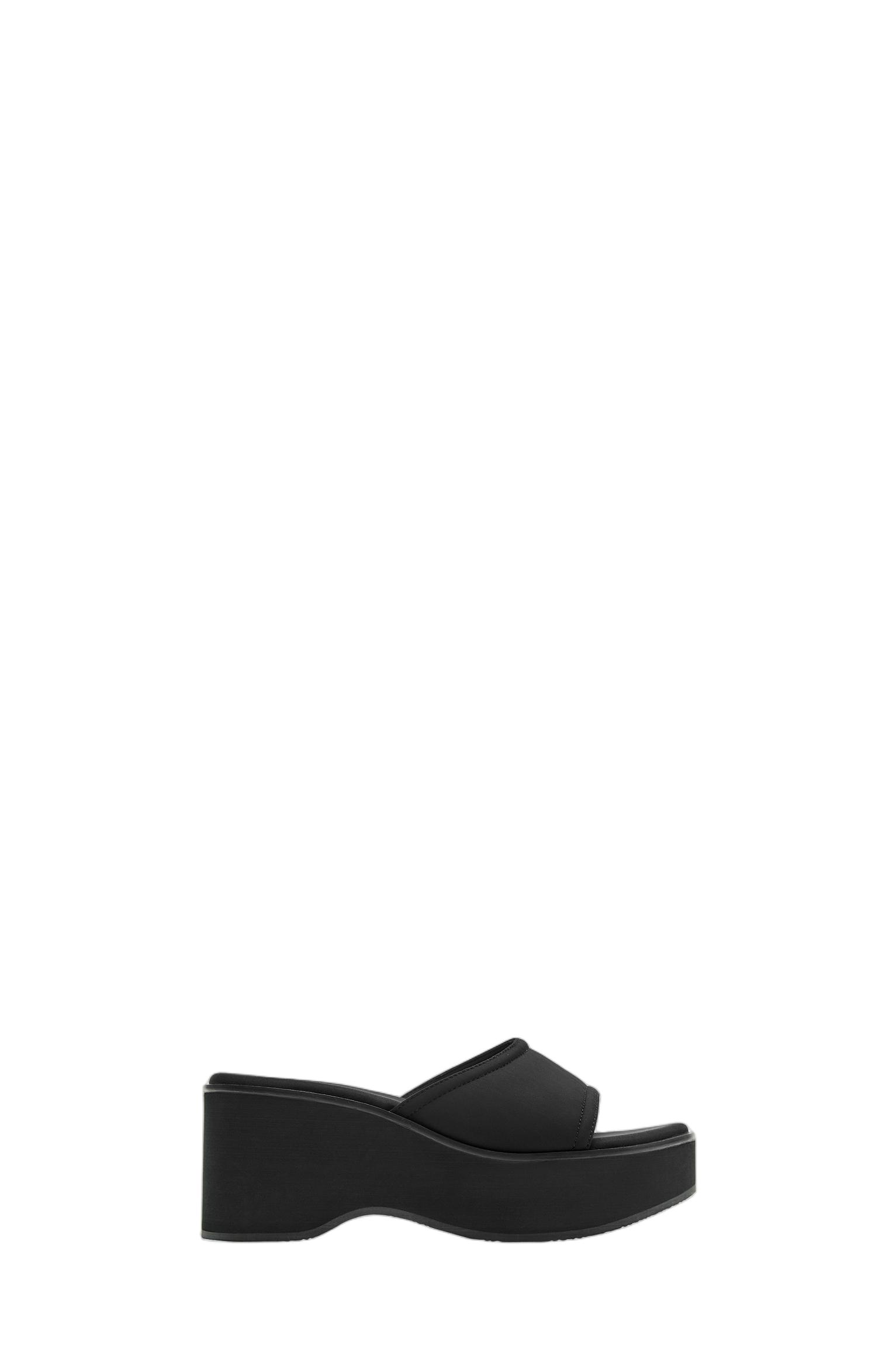 Platform wedge sandals — Black