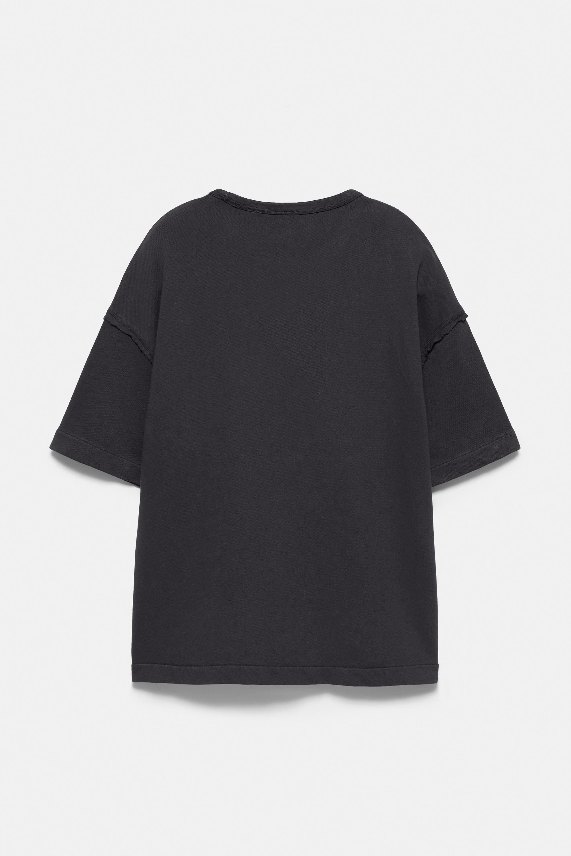 Oversize T-shirt with stud pocket — Anthracite grey