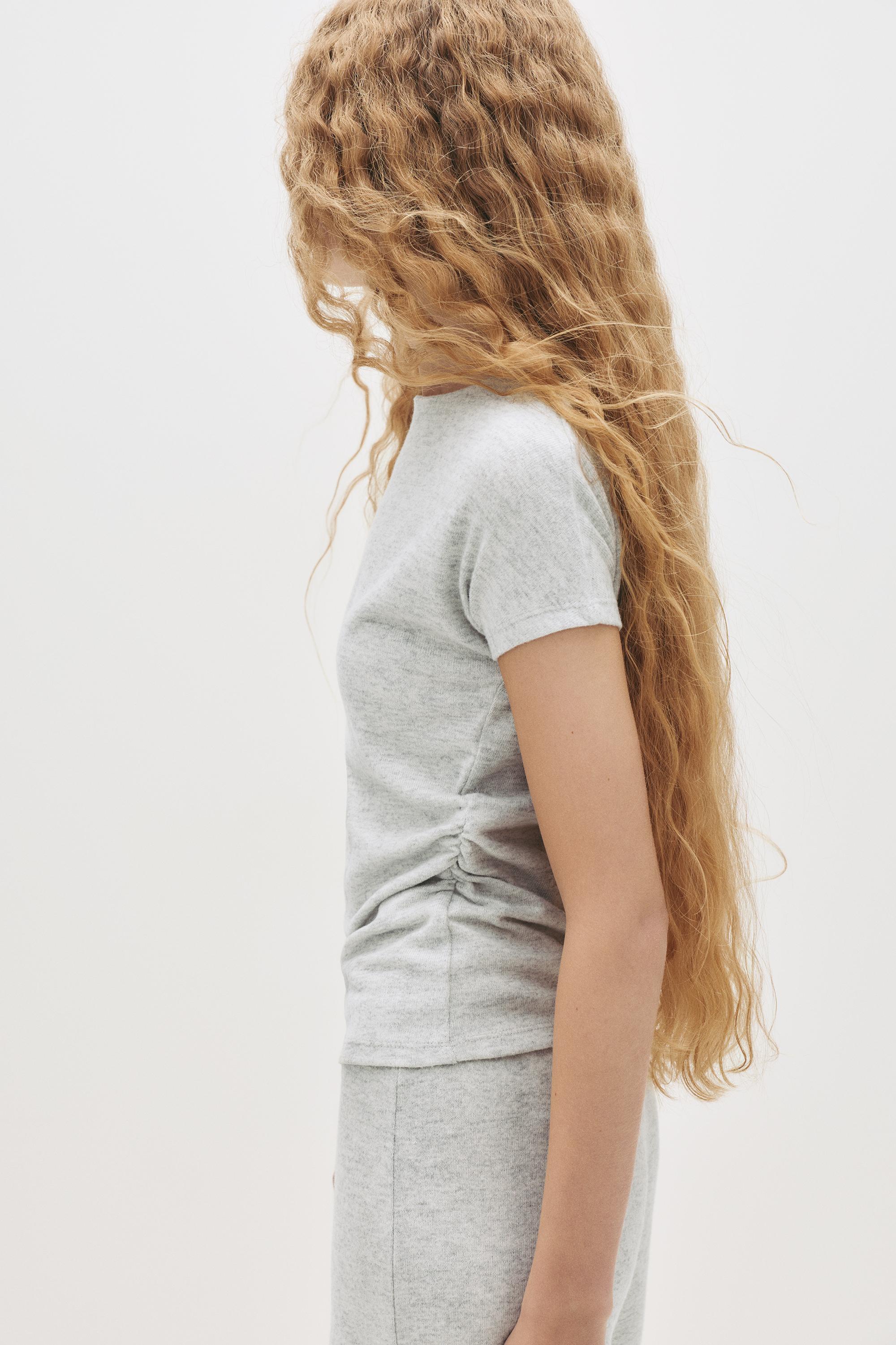 Soft-Touch-T-Shirt Mit Seitlicher Raffung