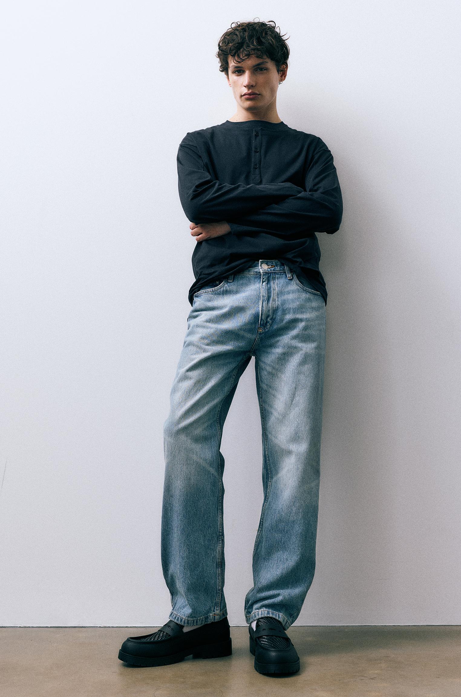 Straight-leg jeans — Medium blue