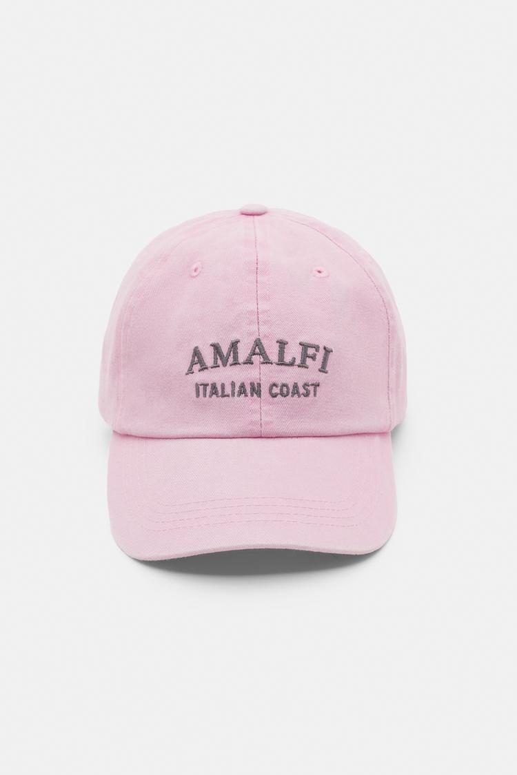 Amalfi embroidered cap — Pink