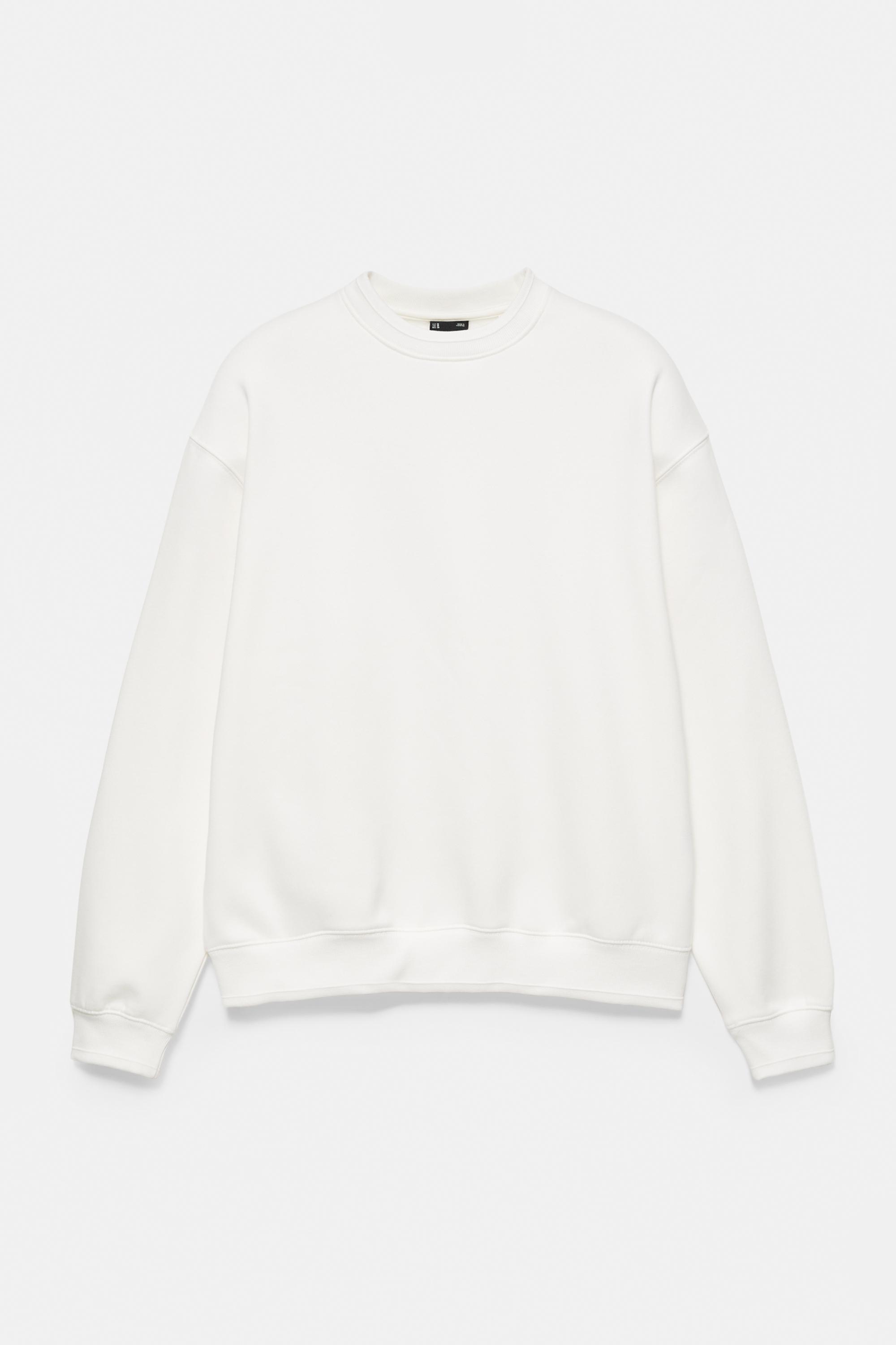 Relaxed fit round neck sweatshirt — Off white