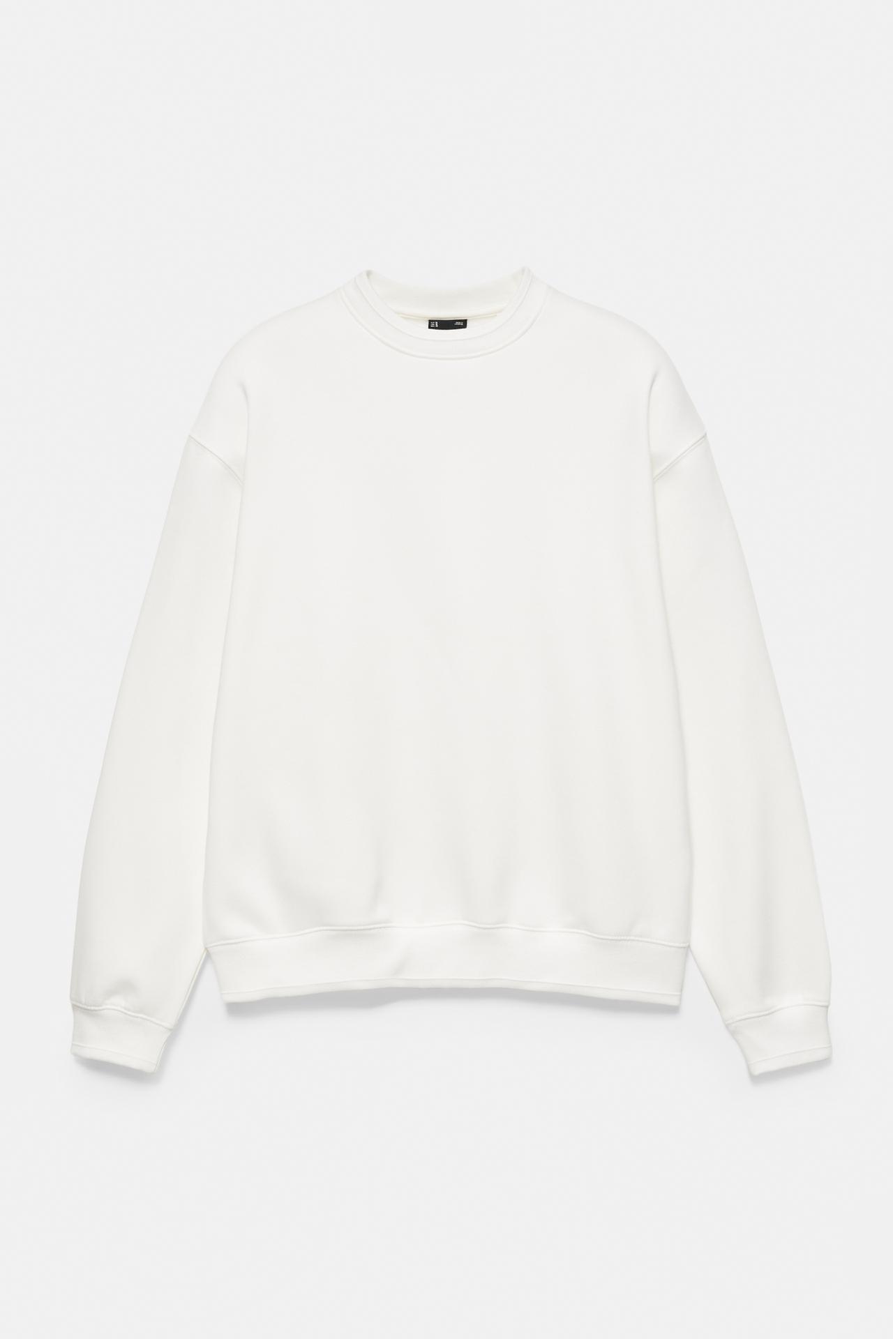 Relaxed fit round neck sweatshirt — Off white