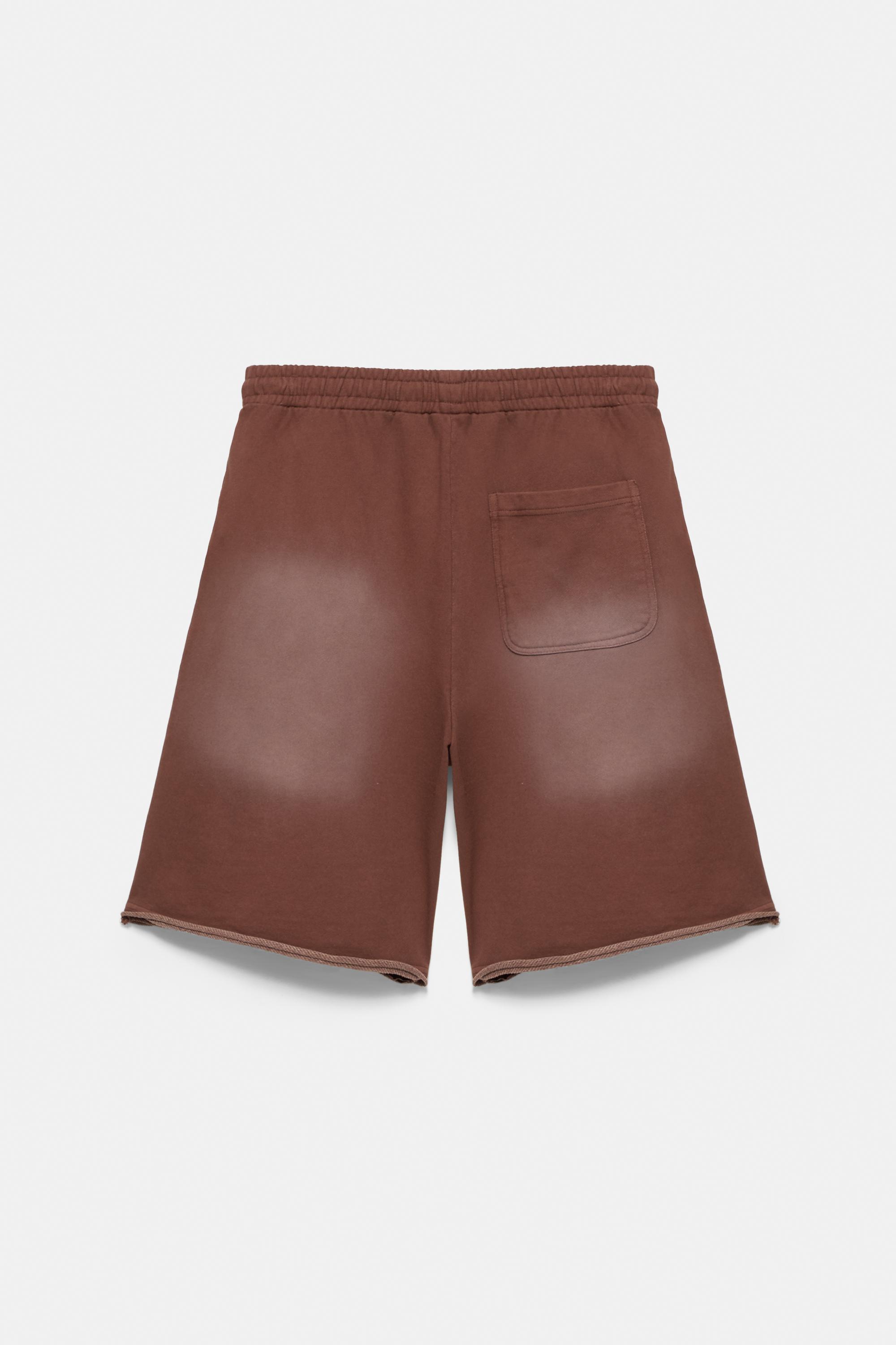 Graphic skater Bermuda sweatshorts — Brown