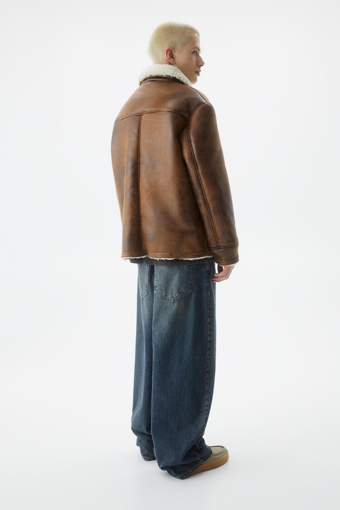 Double-faced faux shearling jacket - PULL&BEAR 