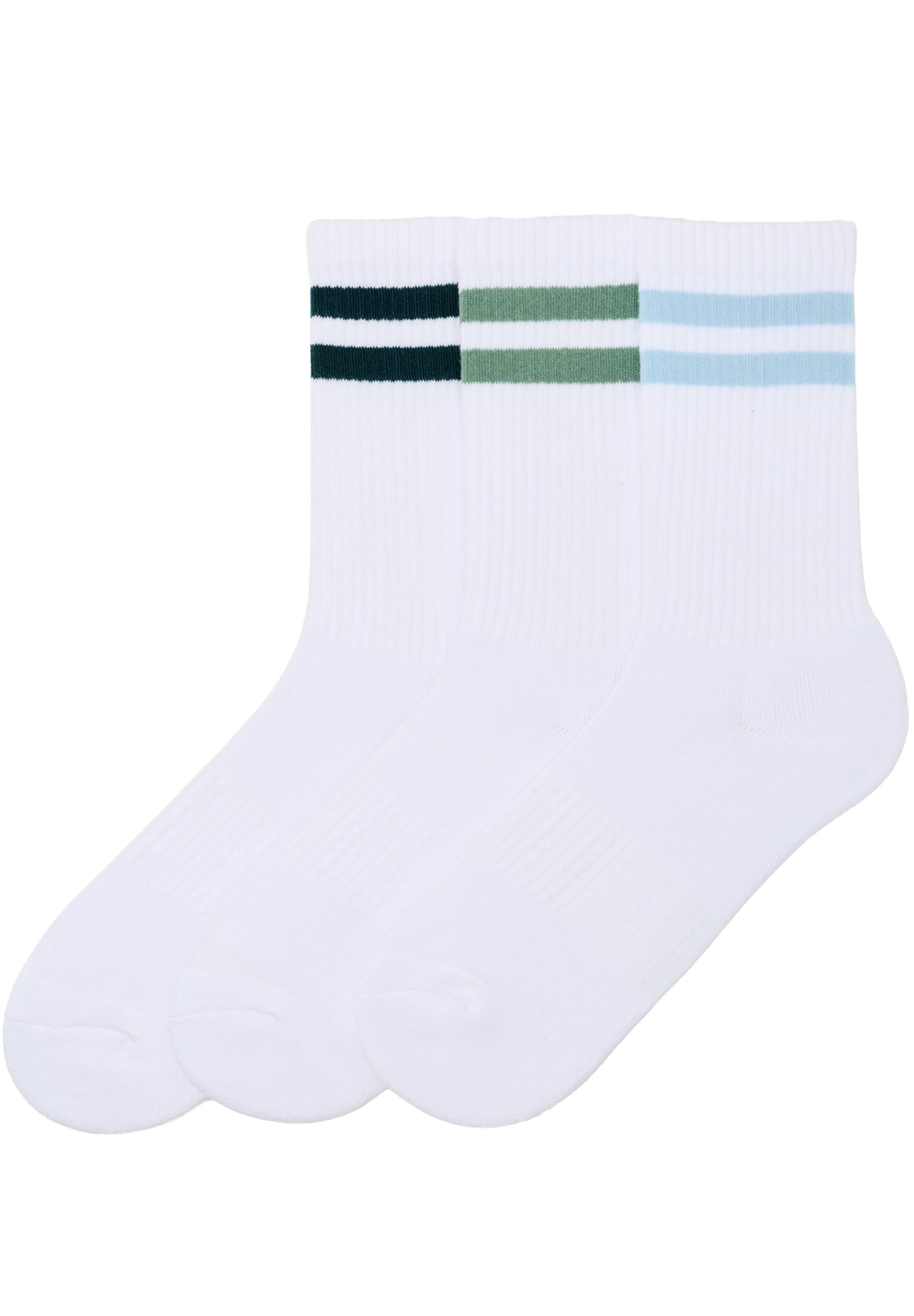 Striped sports socks — Green
