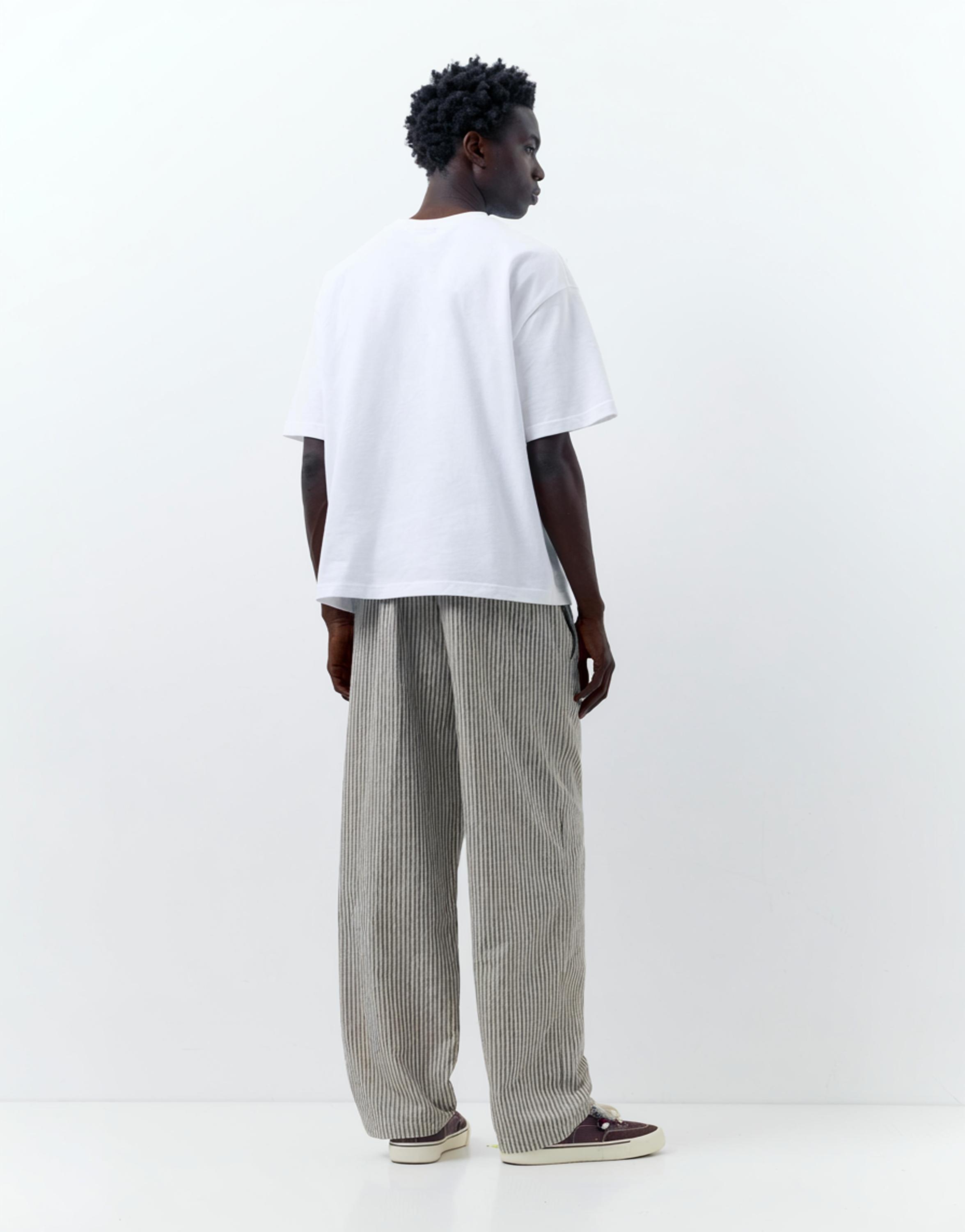 Rustik çizgili jogger pantolon - Görsel 10