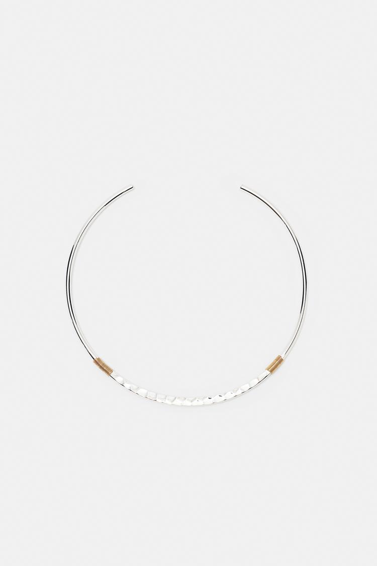 Contrast choker necklace — Silver
