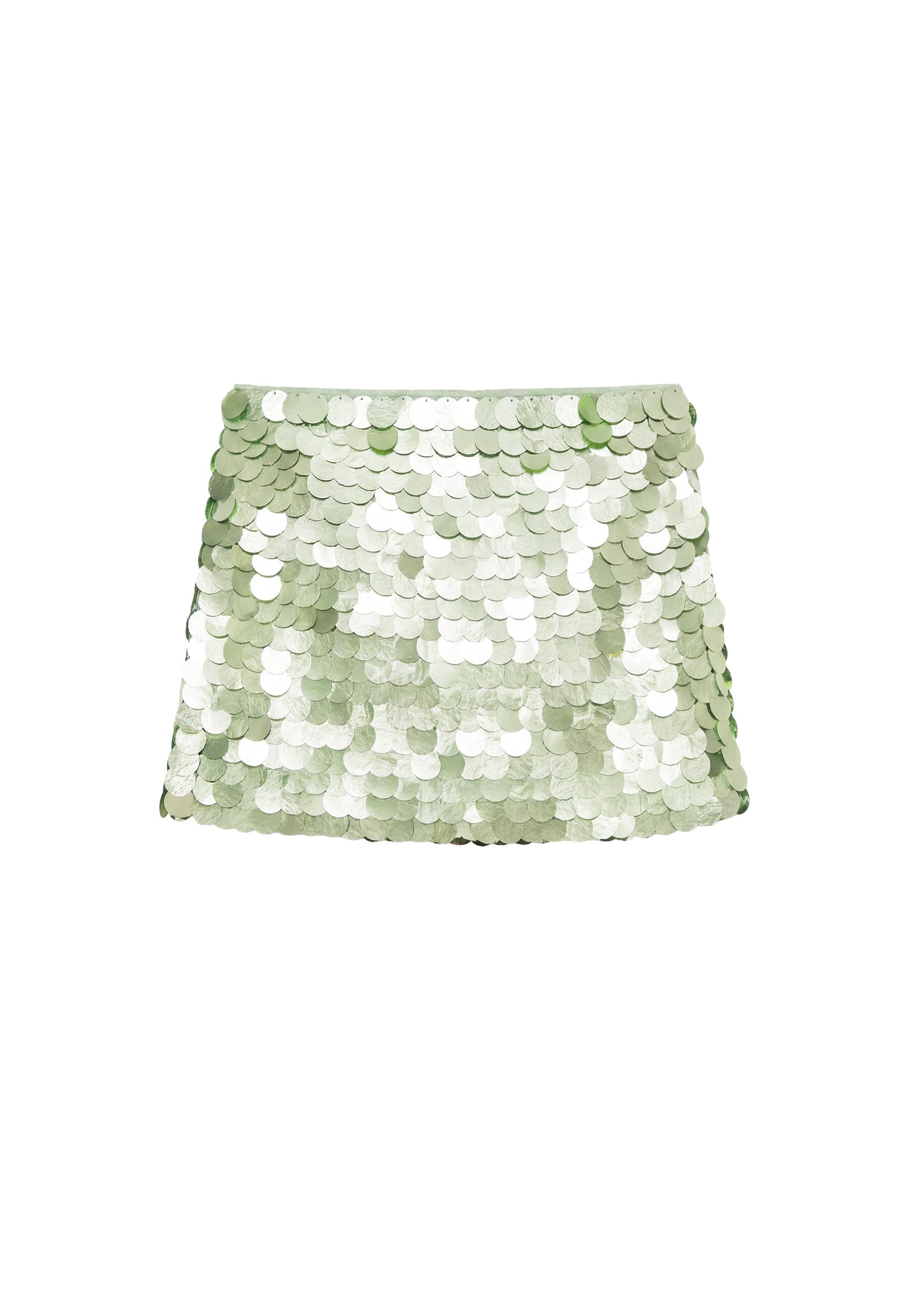Sequin mini skirt — Green