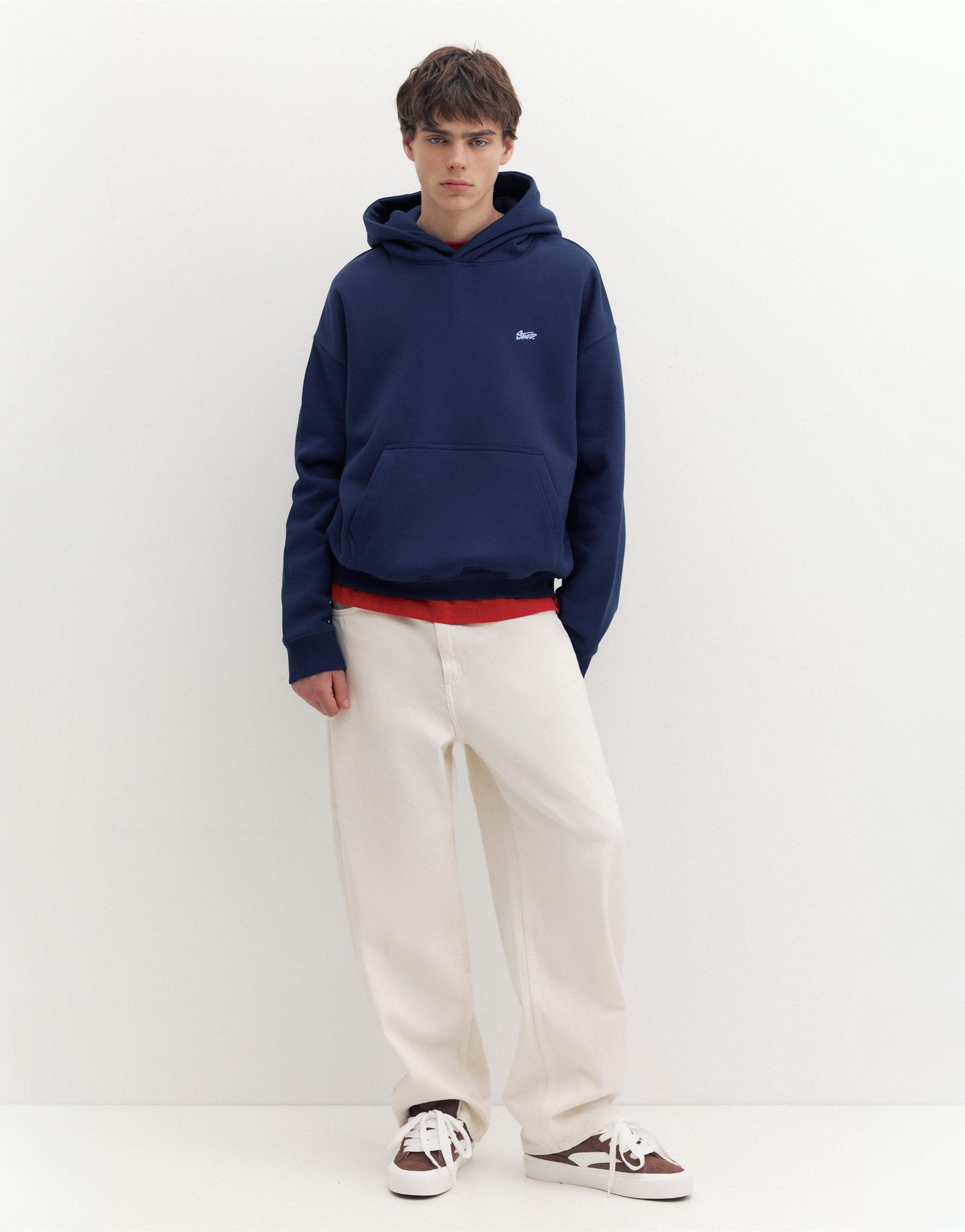 STWD logo boxy hoodie — Navy