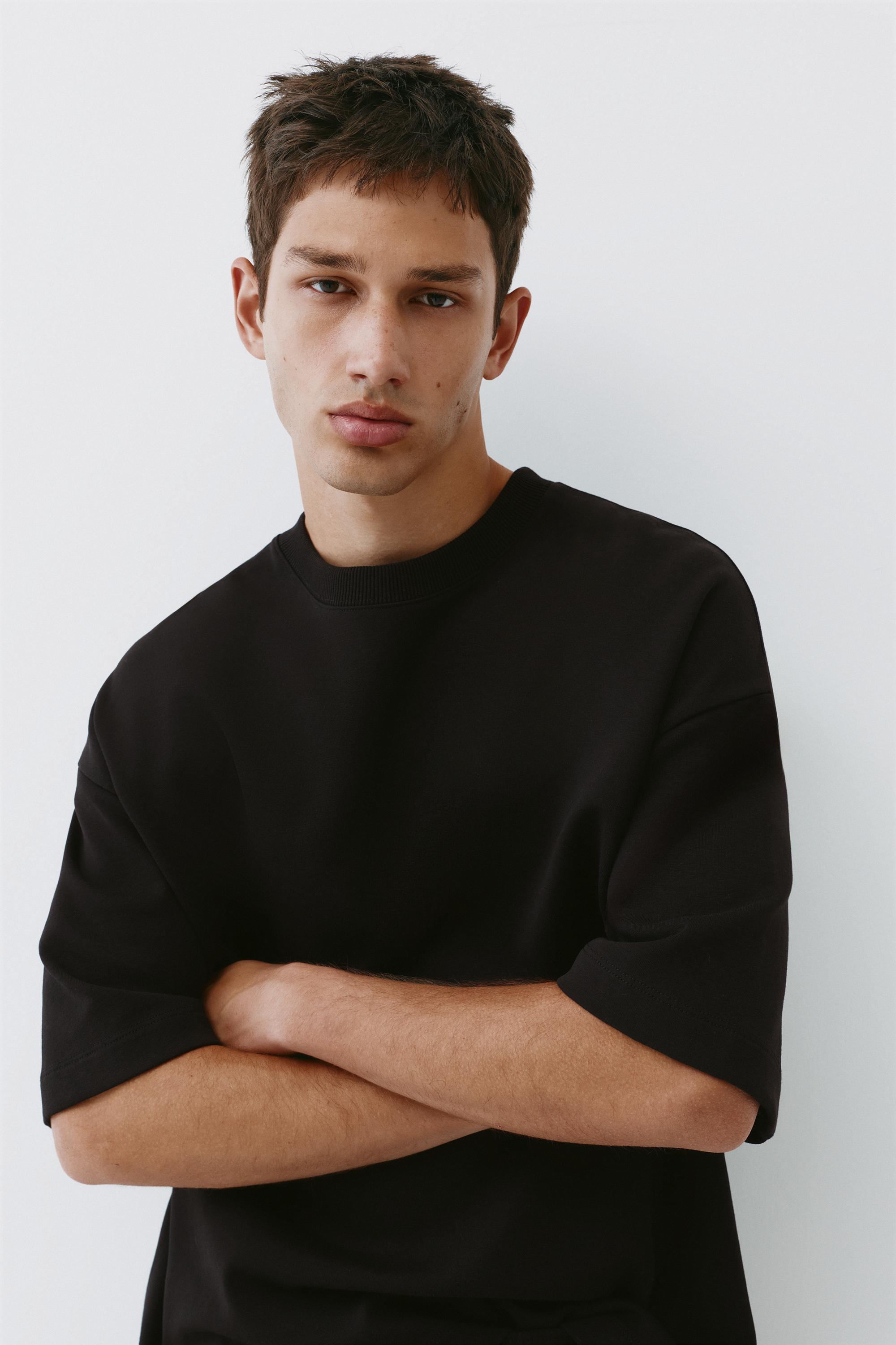 Interlock short sleeve sweatshirt — Black