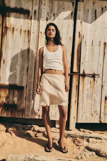 Chiffon midi skirt — Ice 2