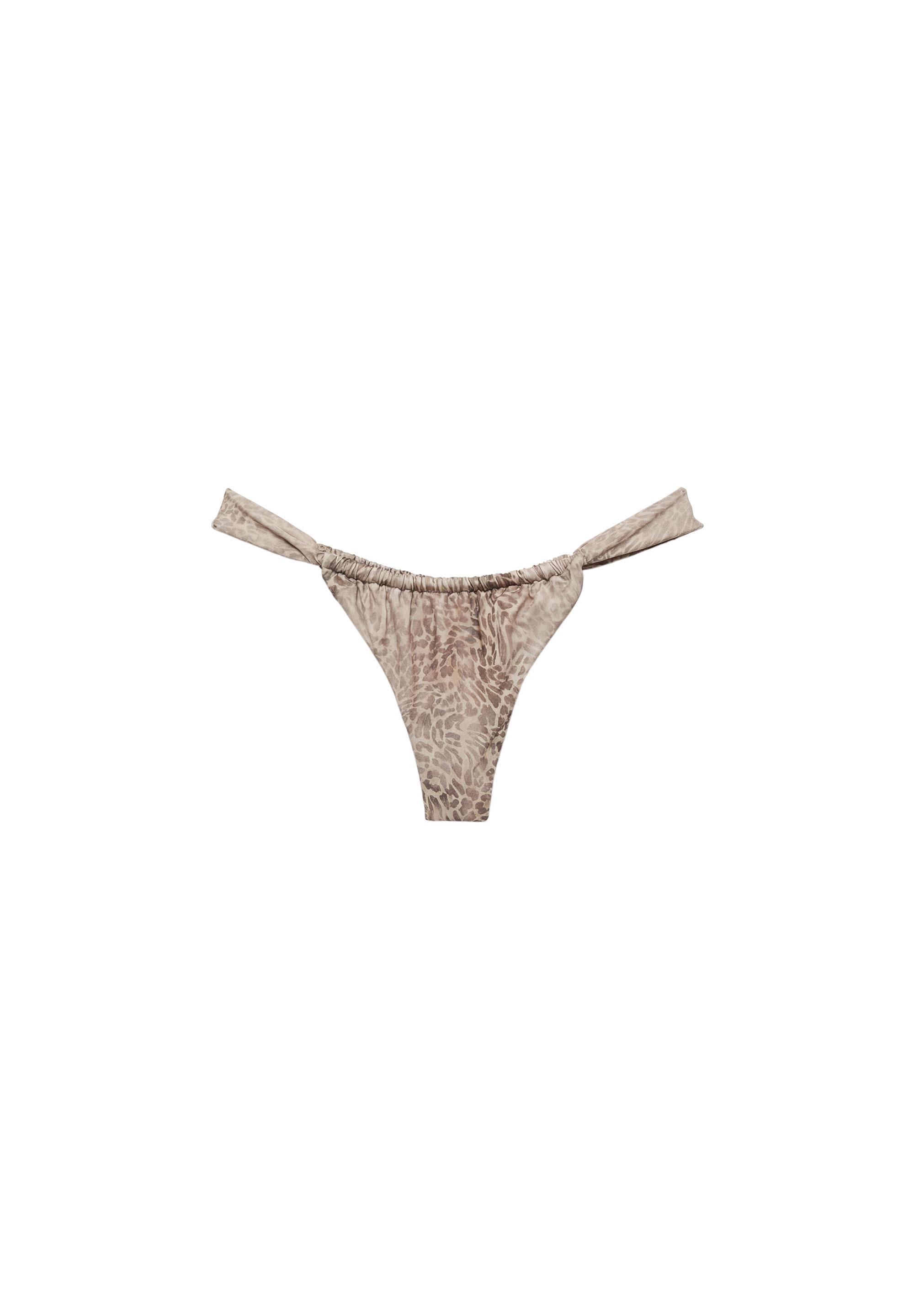 Büzgülü leopar desenli bikini altı - Görsel 8