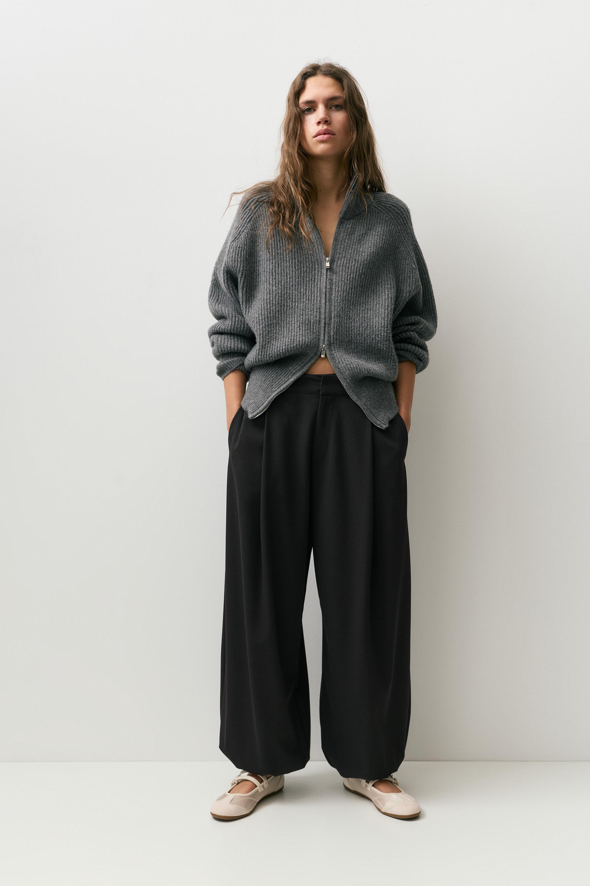 Darted sarouel trousers — Black