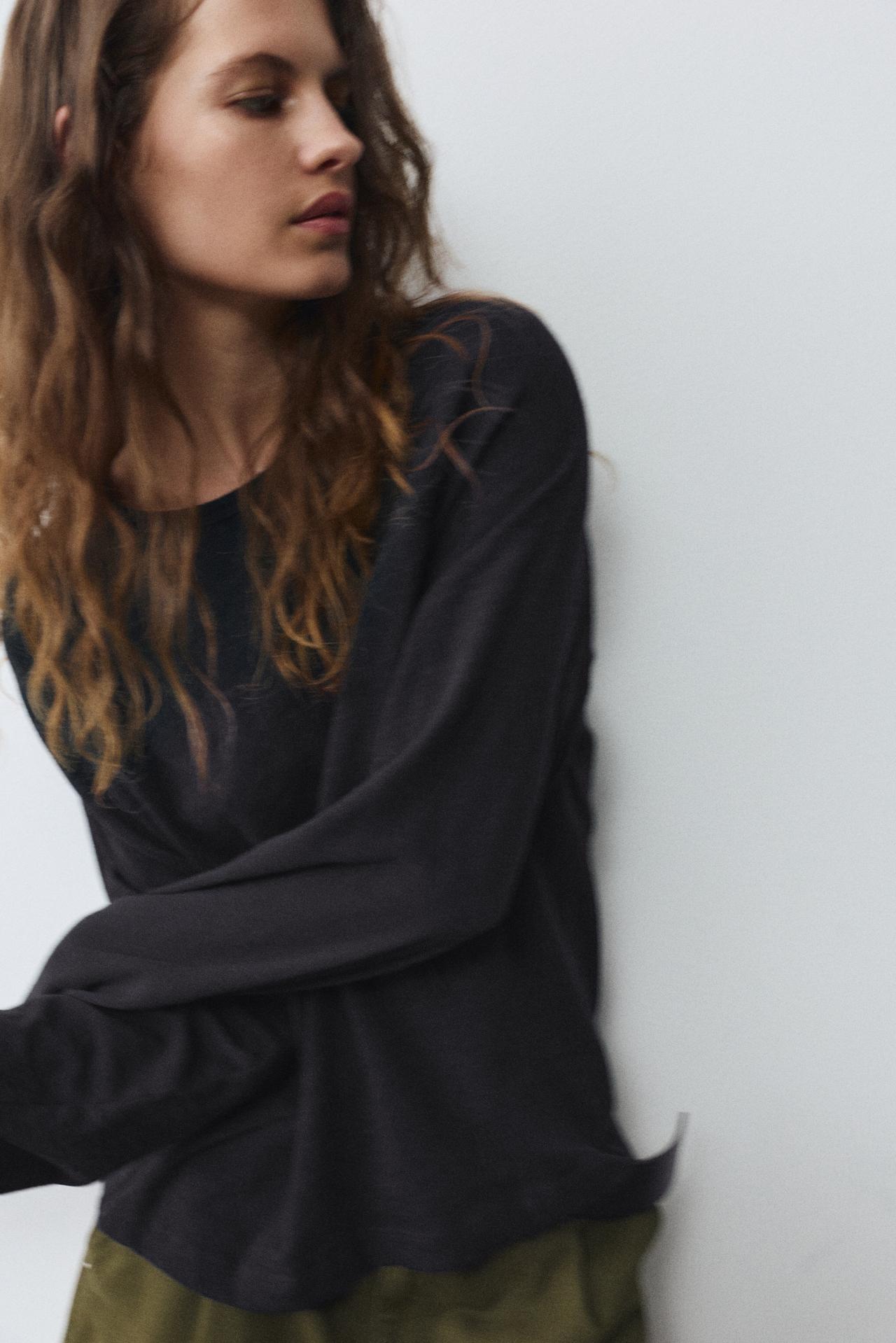 Long sleeve raglan T-shirt — Black