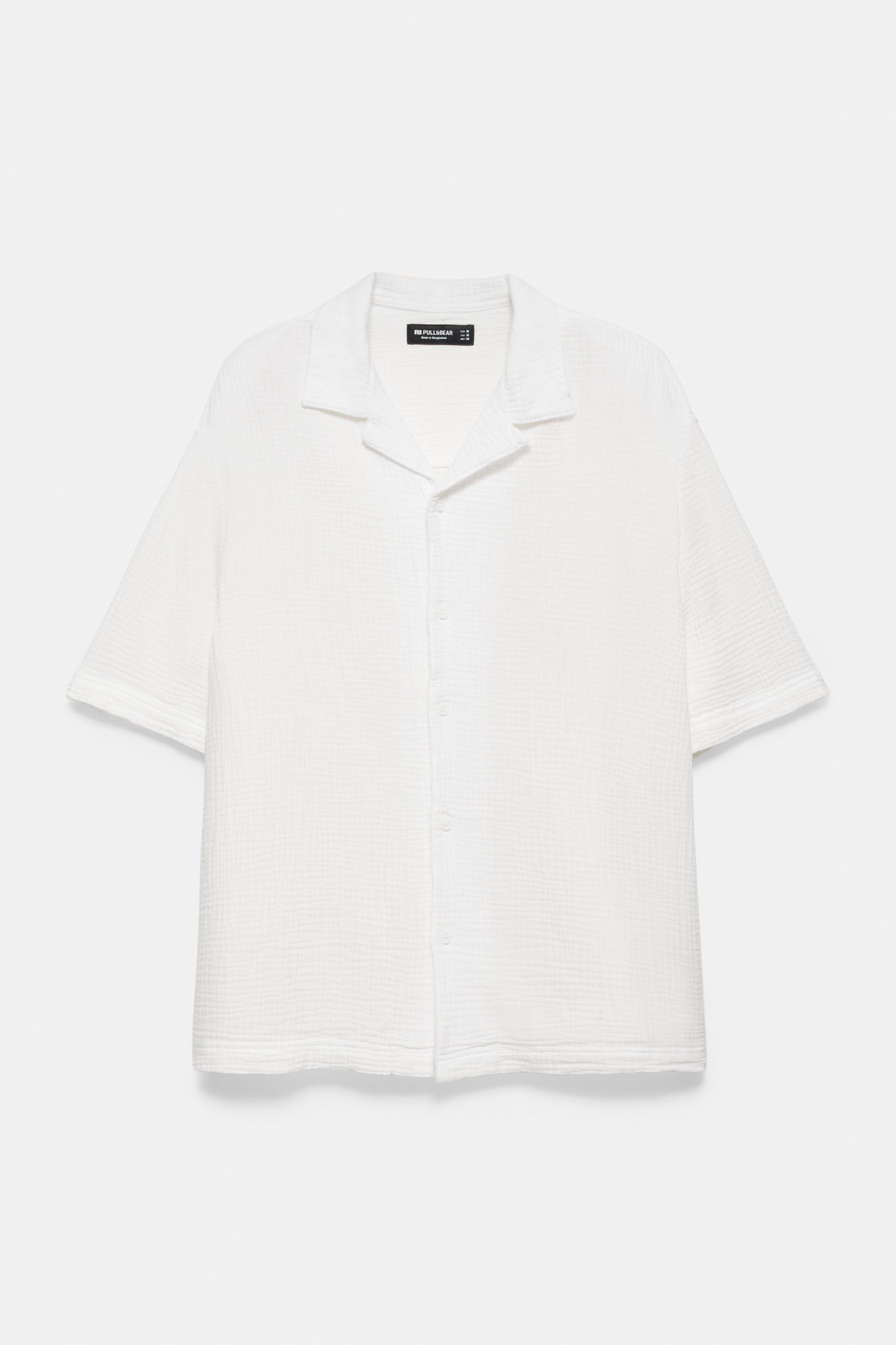 Short sleeve crepe shirt — White