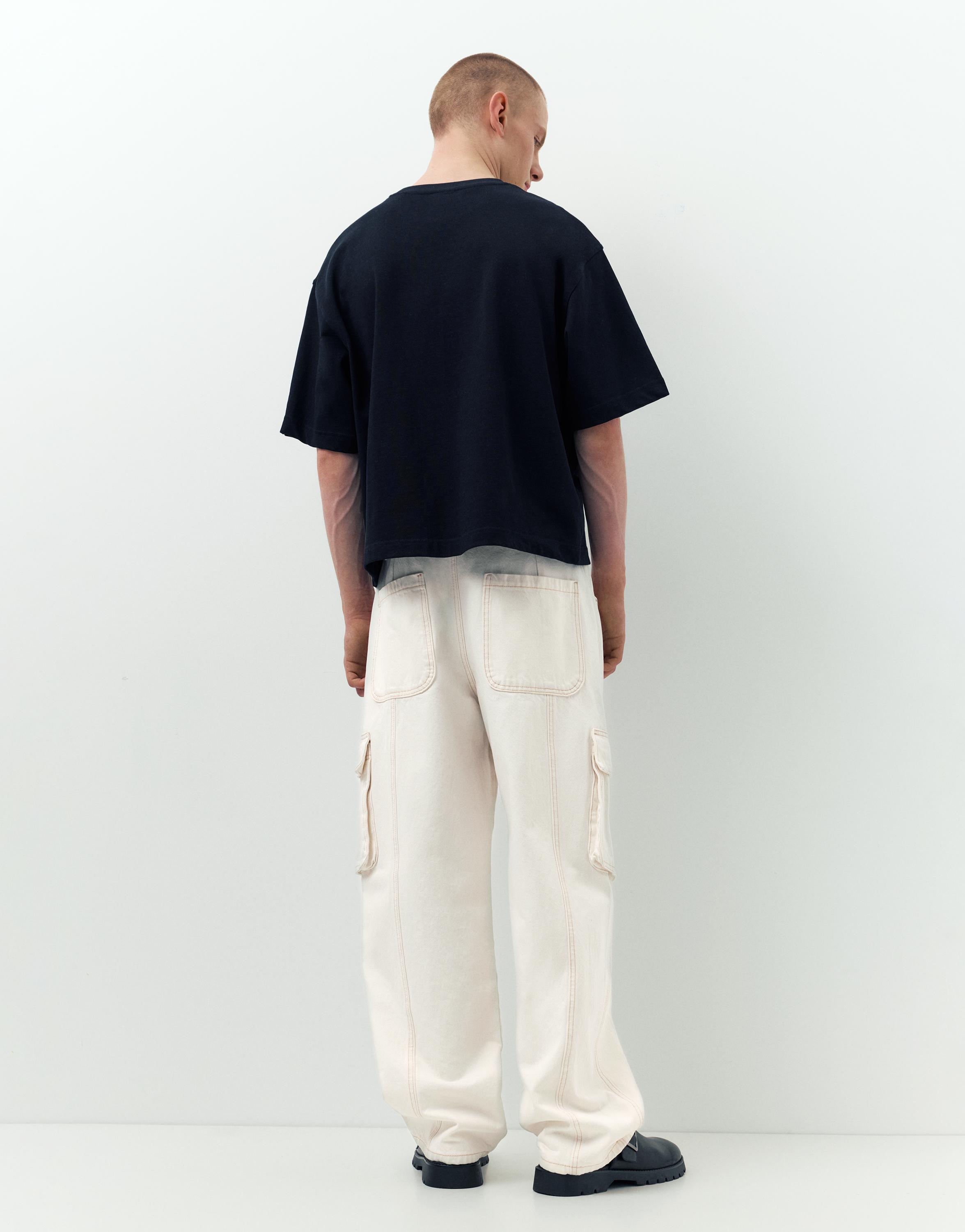 Baggy cargo jeans — White