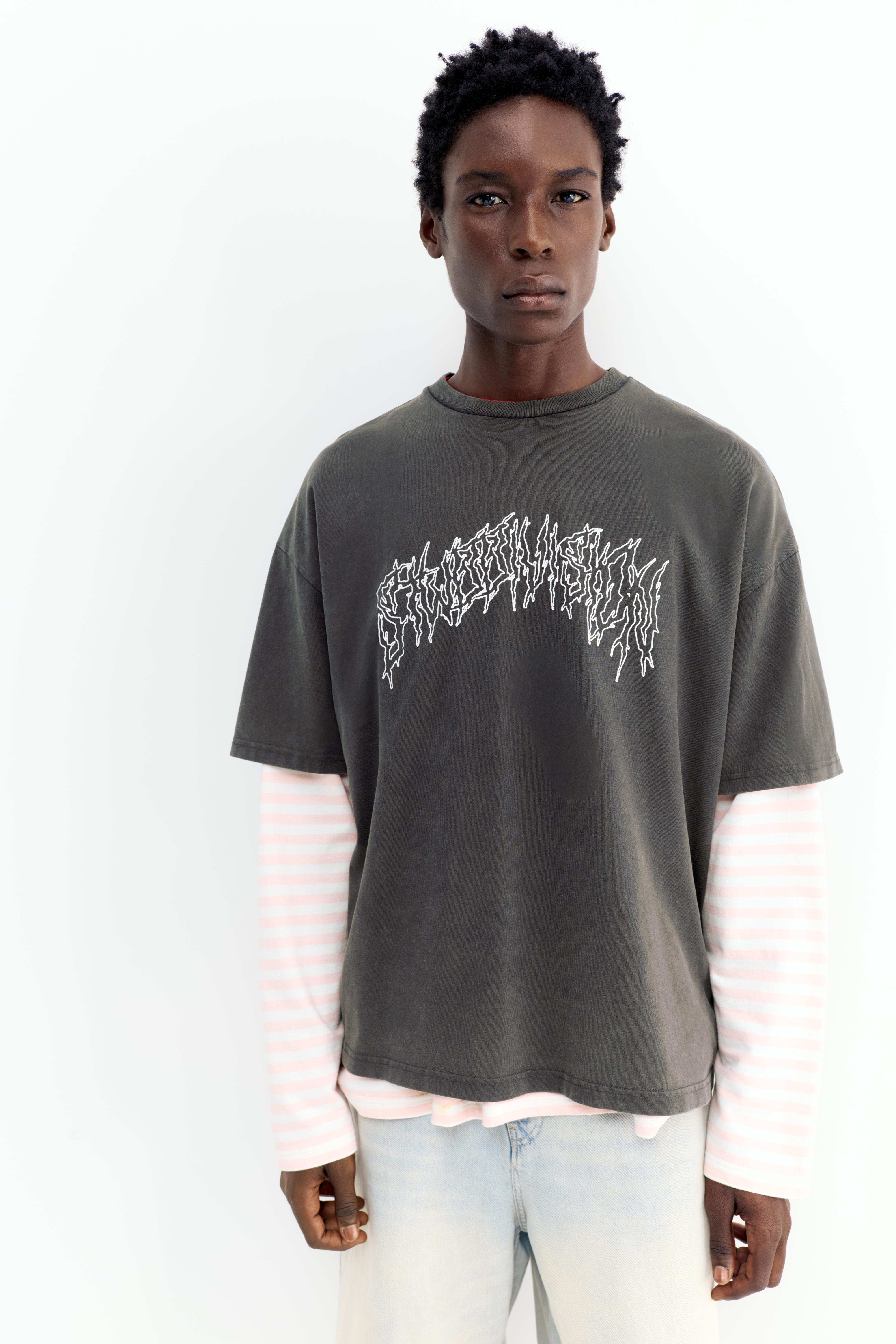 Acid wash STWD T-shirt — Black