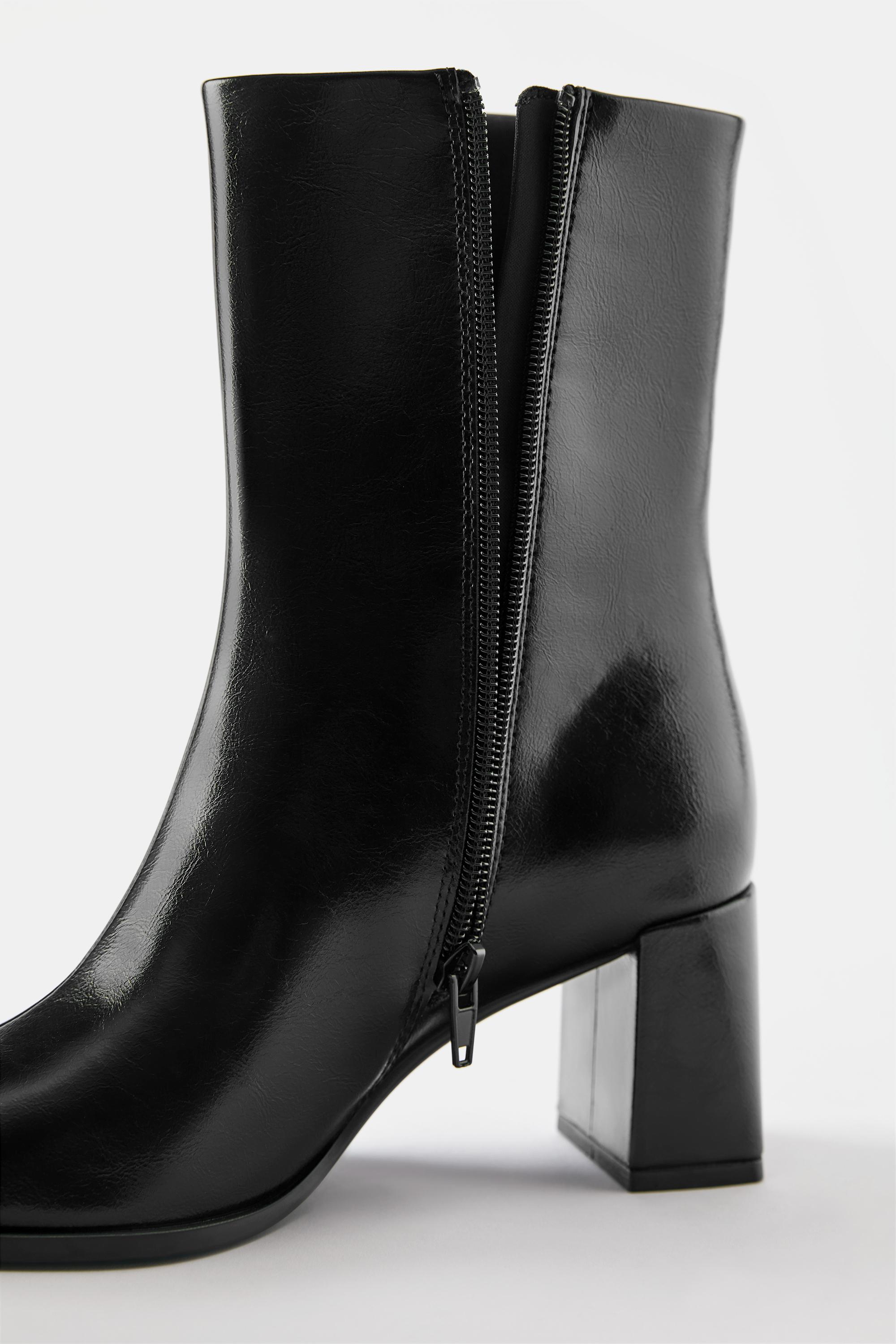 High-heel ankle boots — Black