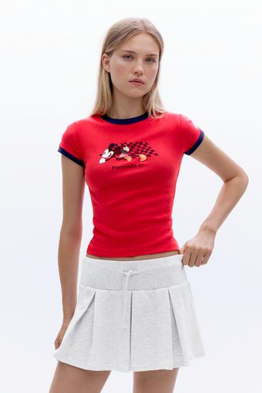 Disney x F1 pleated mini skirt — Grey marl 2