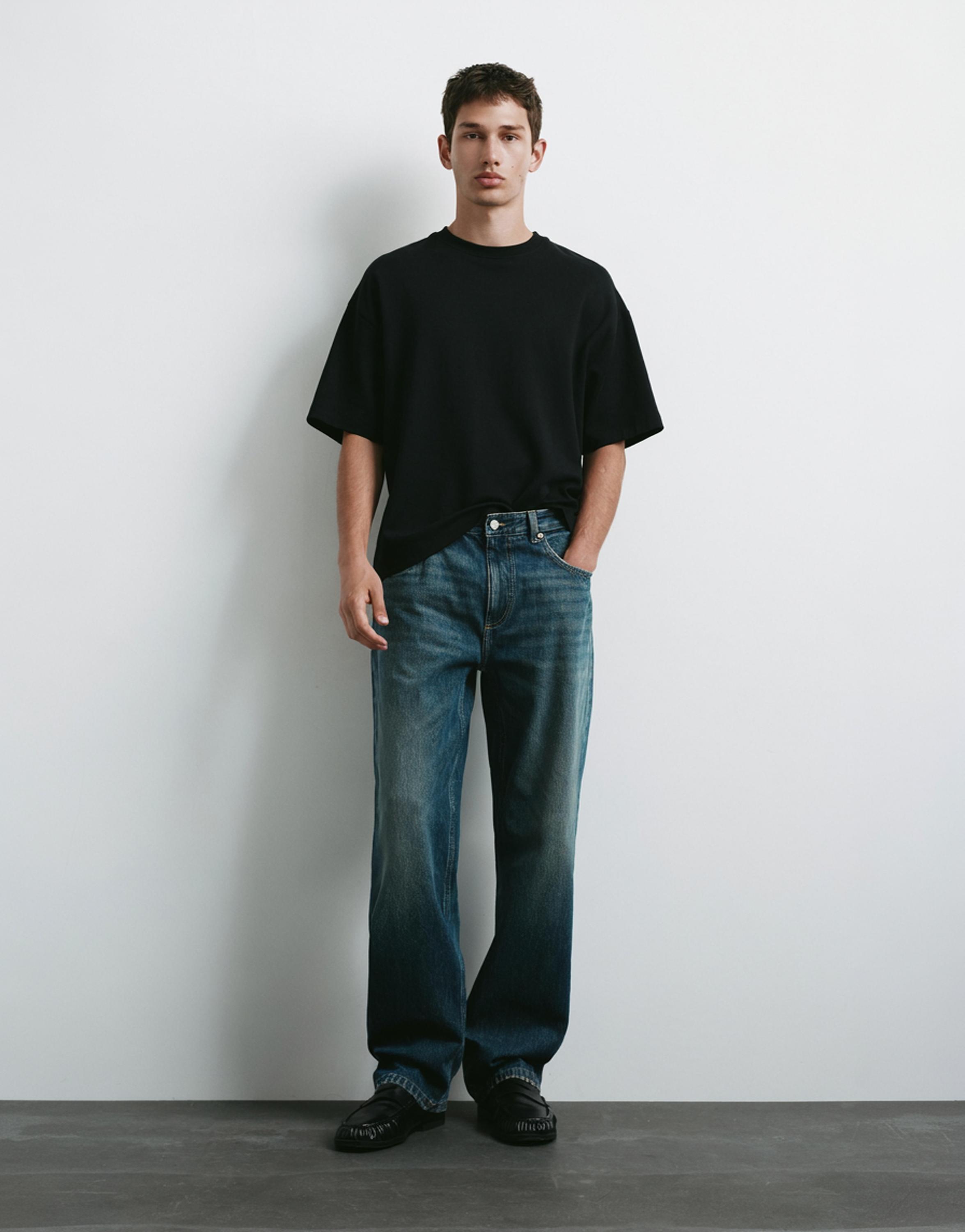 Straight-leg jeans — Dark blue