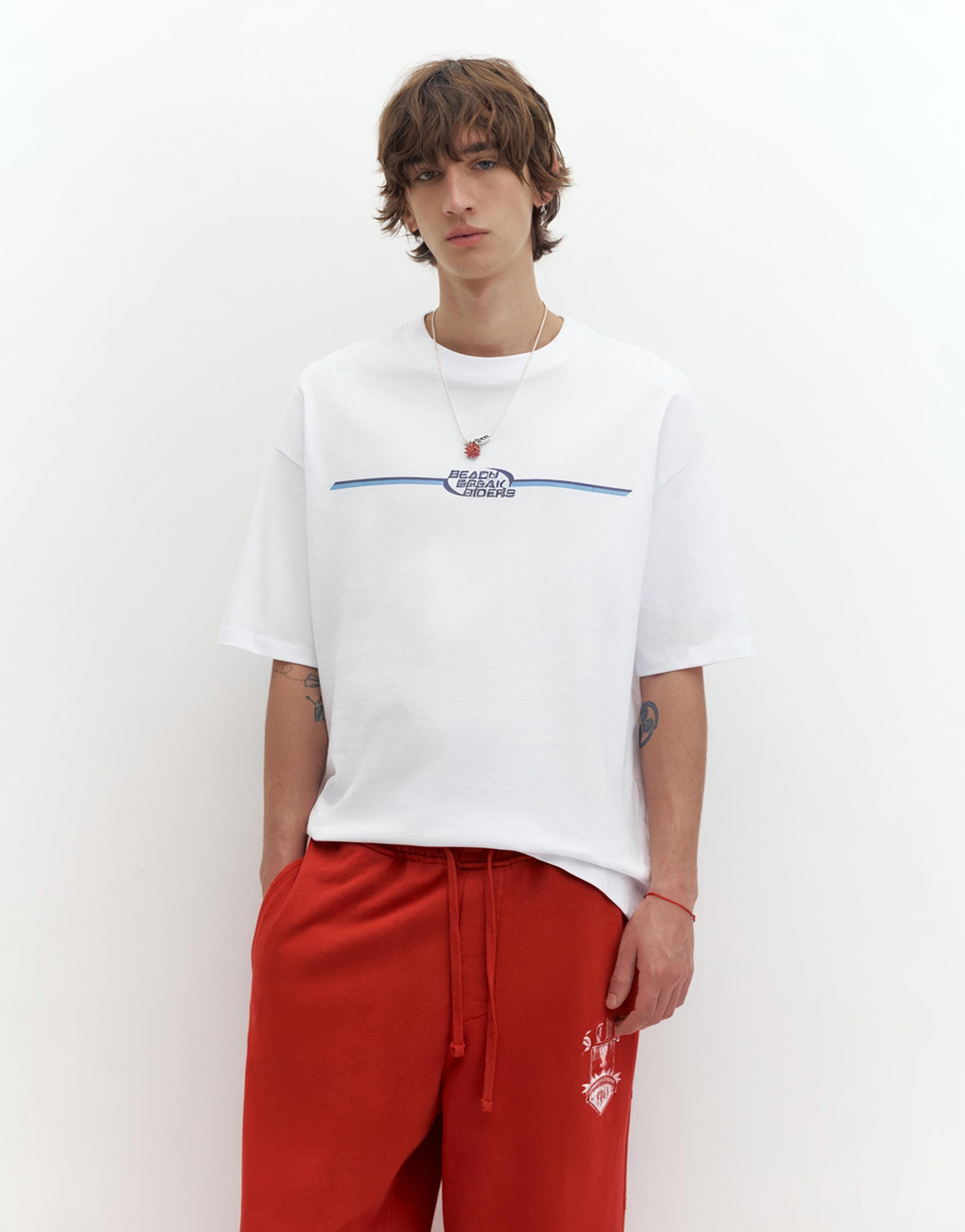 STWD beach graphic T-shirt — Off white