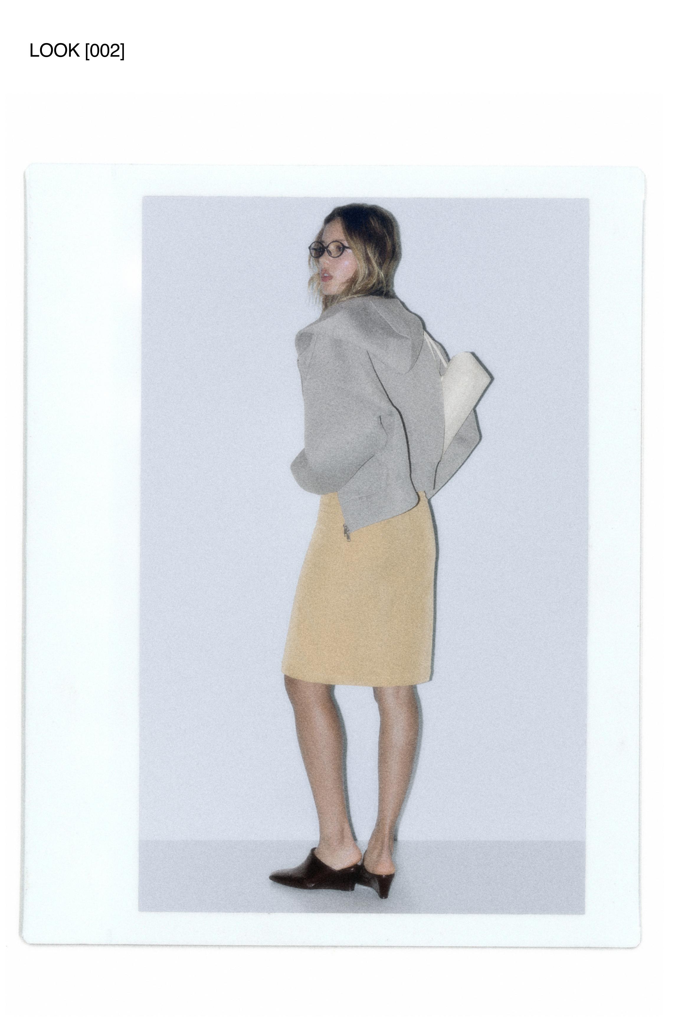 Straight buckle skirt — Medium camel