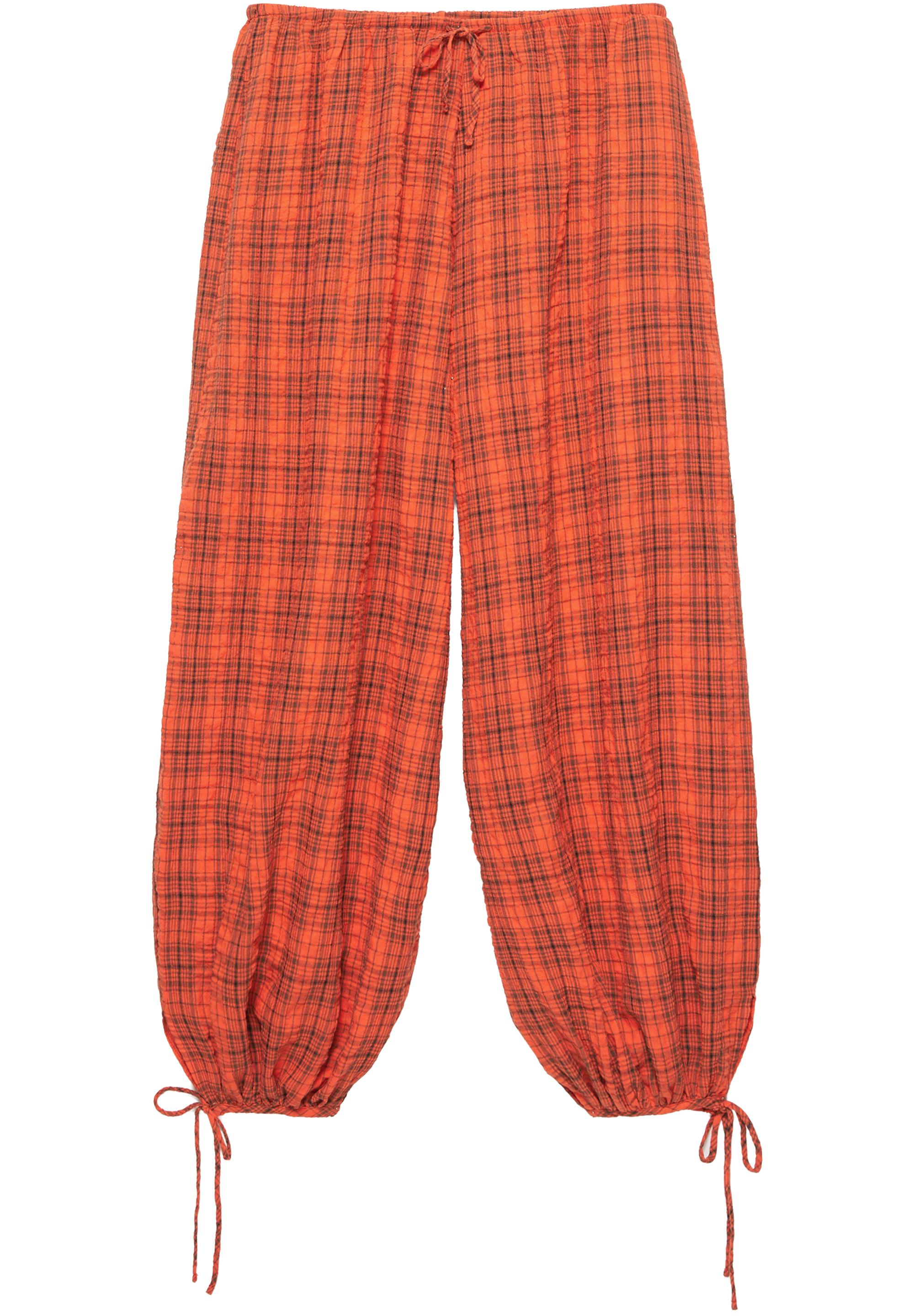 Check sarouel trousers — Red