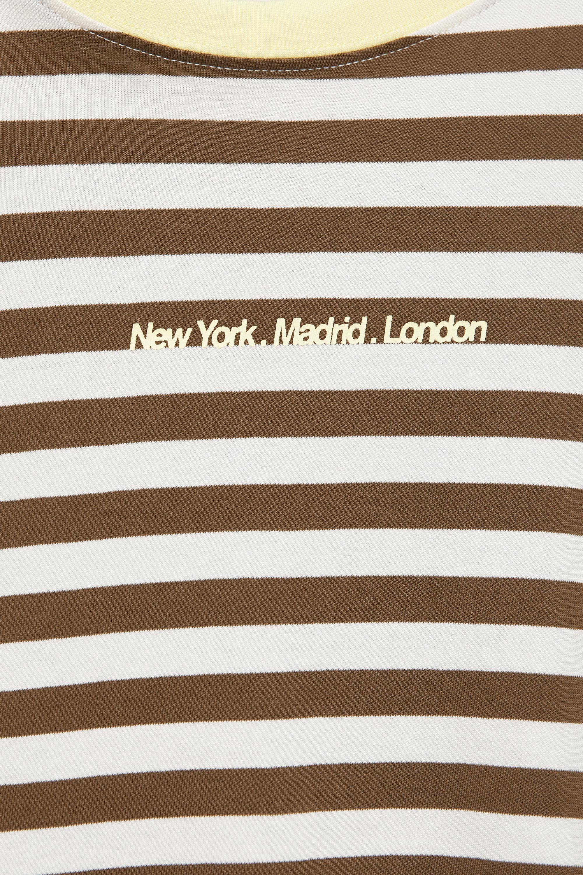 Oversize striped T-shirt — Brown