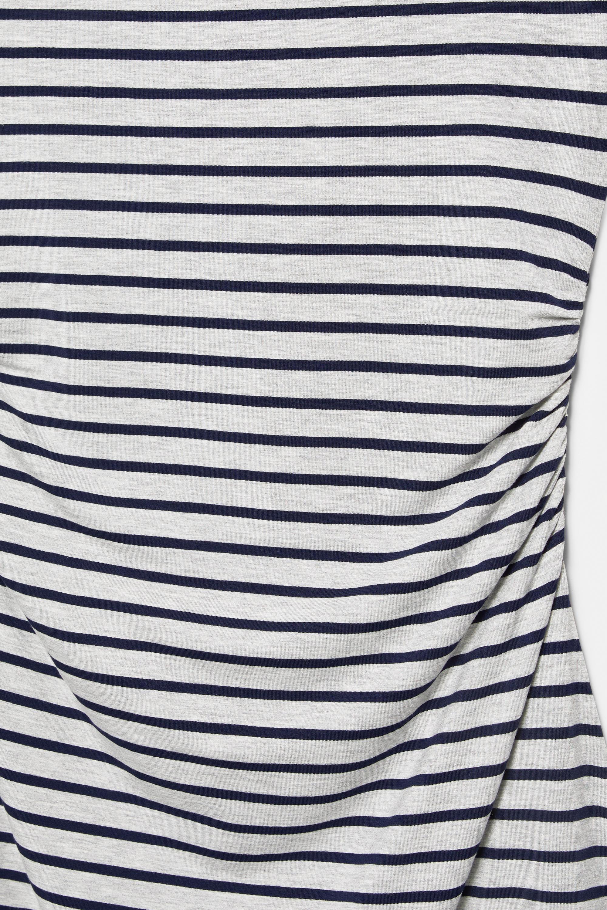 Short multi-position striped dress — Grey marl
