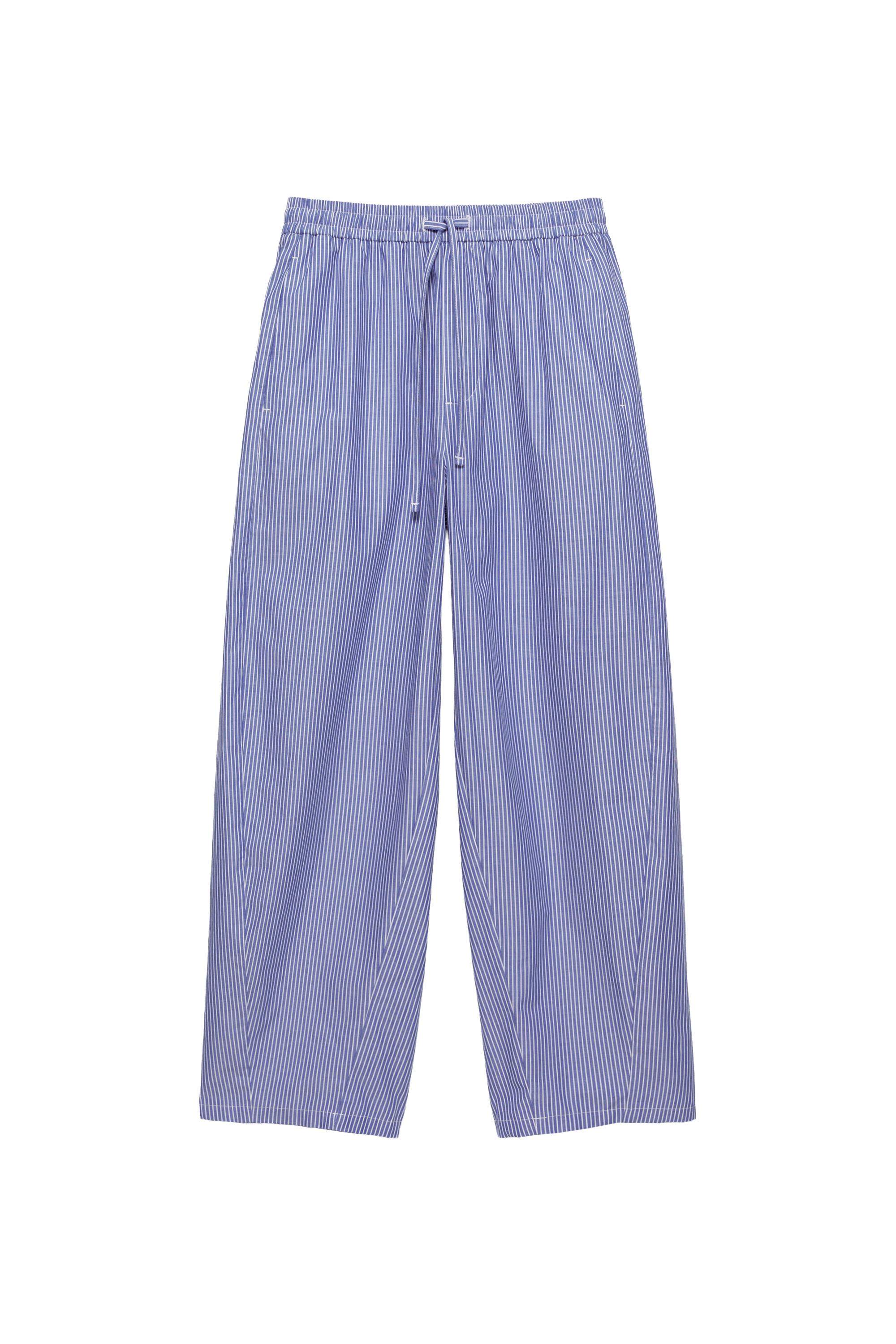 Çizgili relaxed fit pijama pantolon - Görsel 3