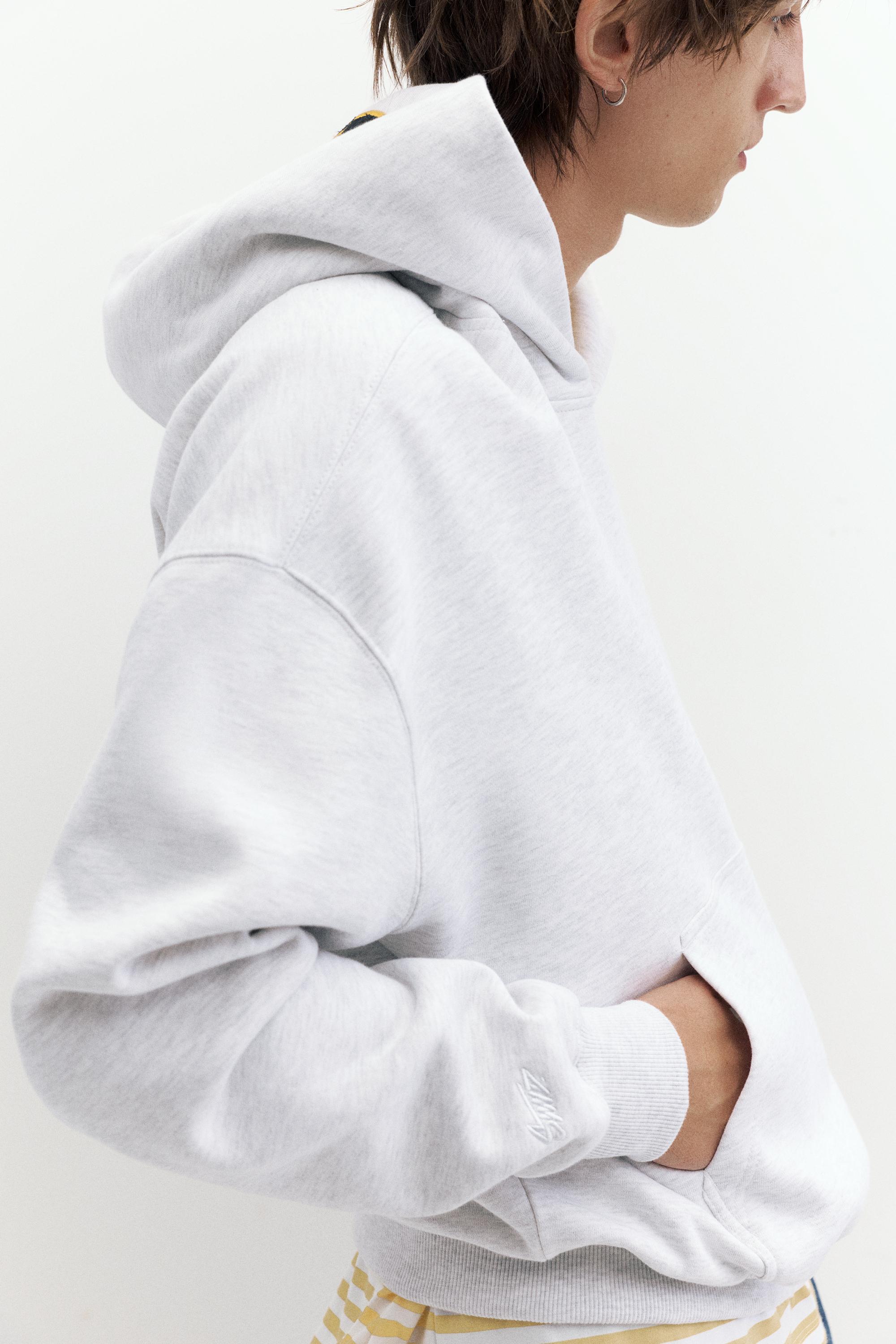 STWD boxy-fit logo hoodie — Pale marl