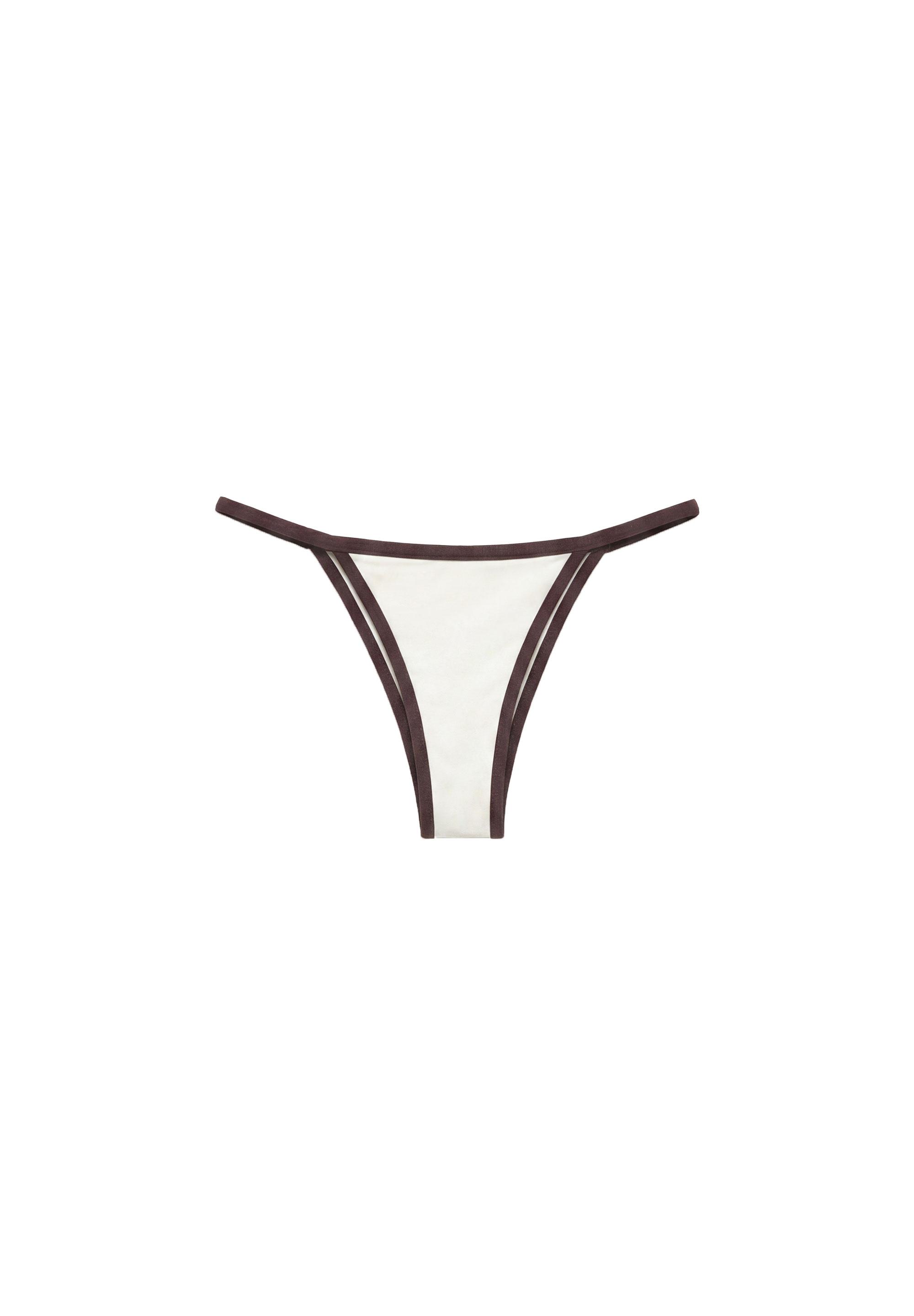 Bikini bottoms with trims — White