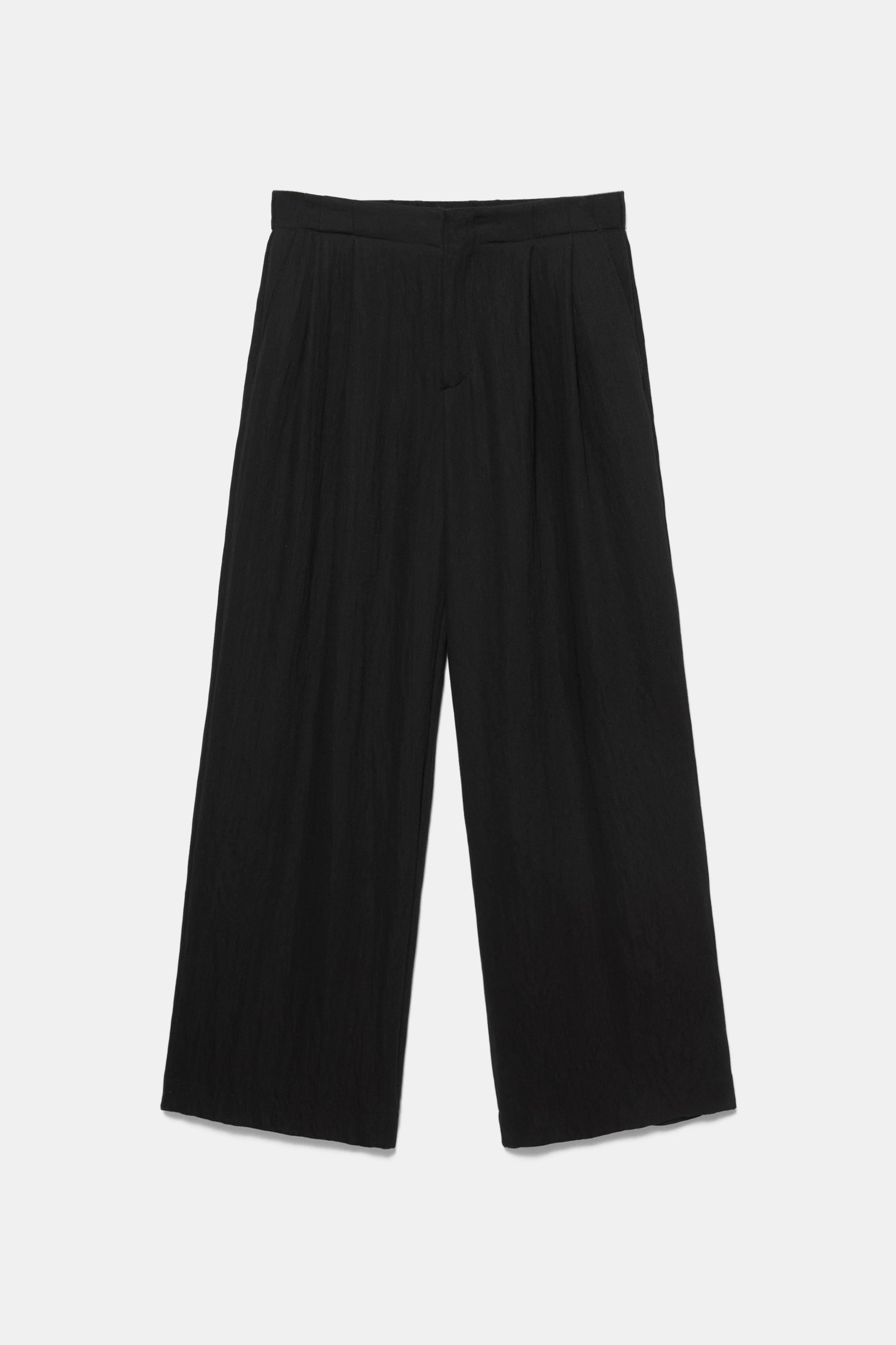 Düğmeli ve fermuarlı, kemer tokalı, önü pensli, elastik belli, tailored fit pantolon. - Görsel 3