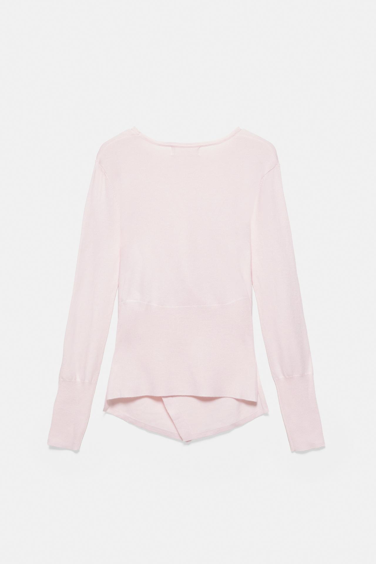 Buttoned crossover jumper — Pink